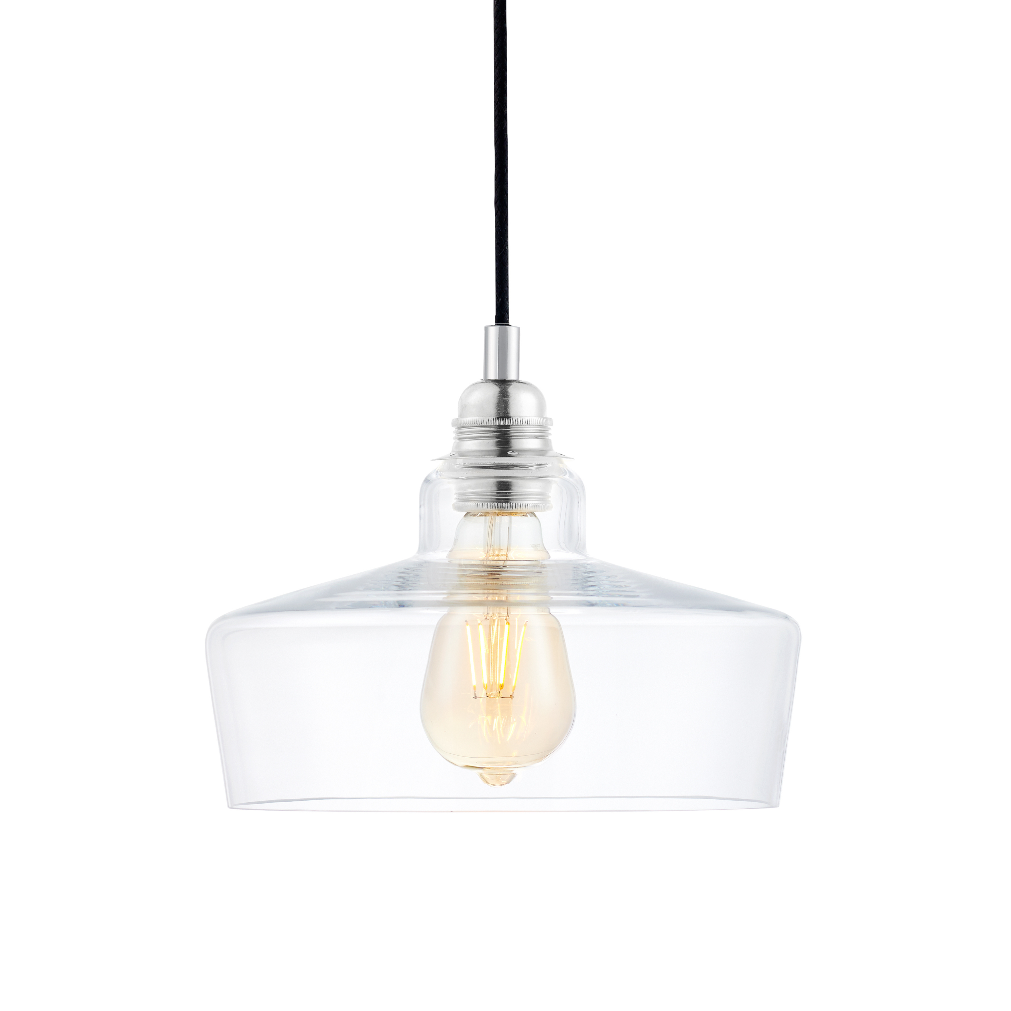 Pendelleuchte LONGIS III transparent mit glänzendem Chrom