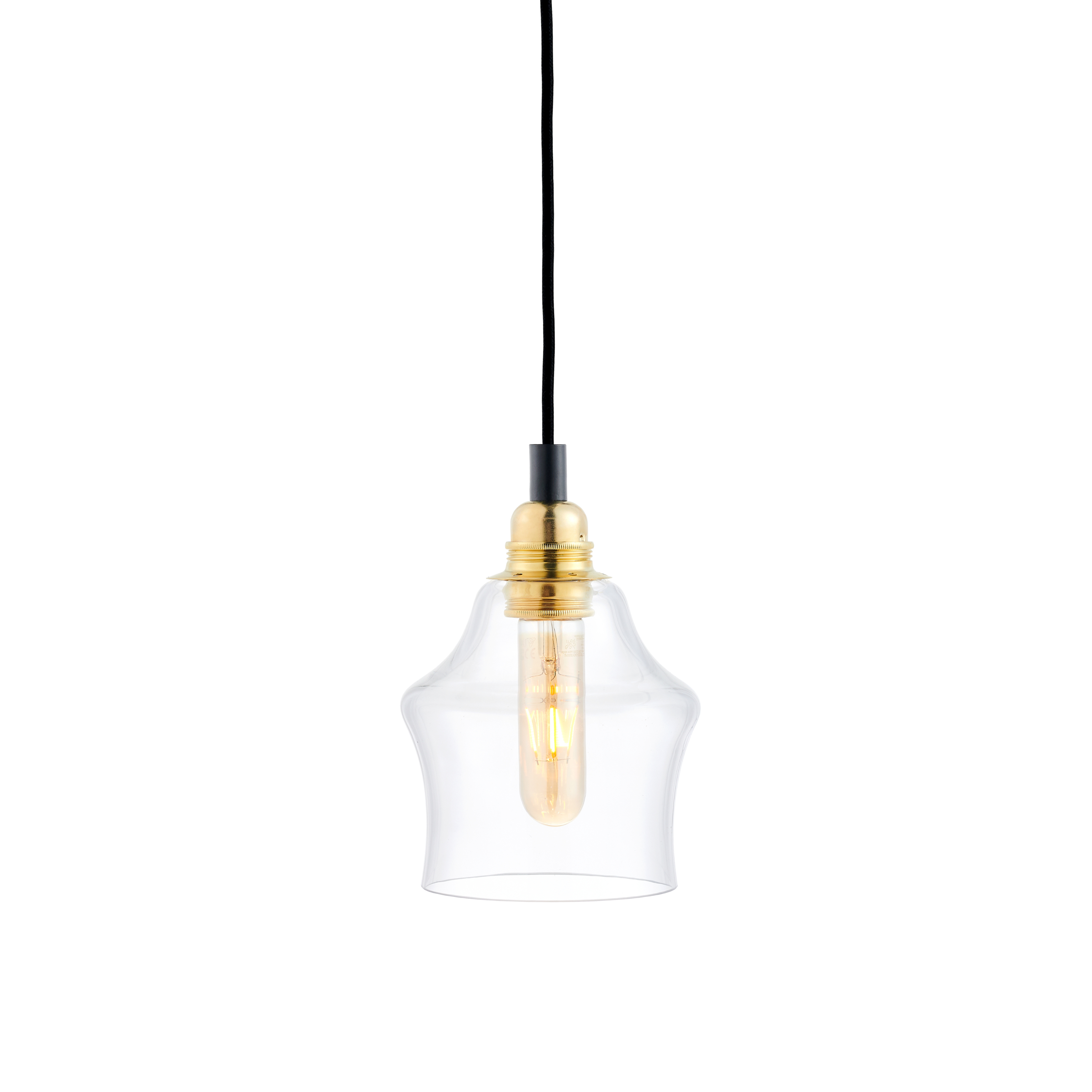 Hanglamp LONGIS II transparant met goud