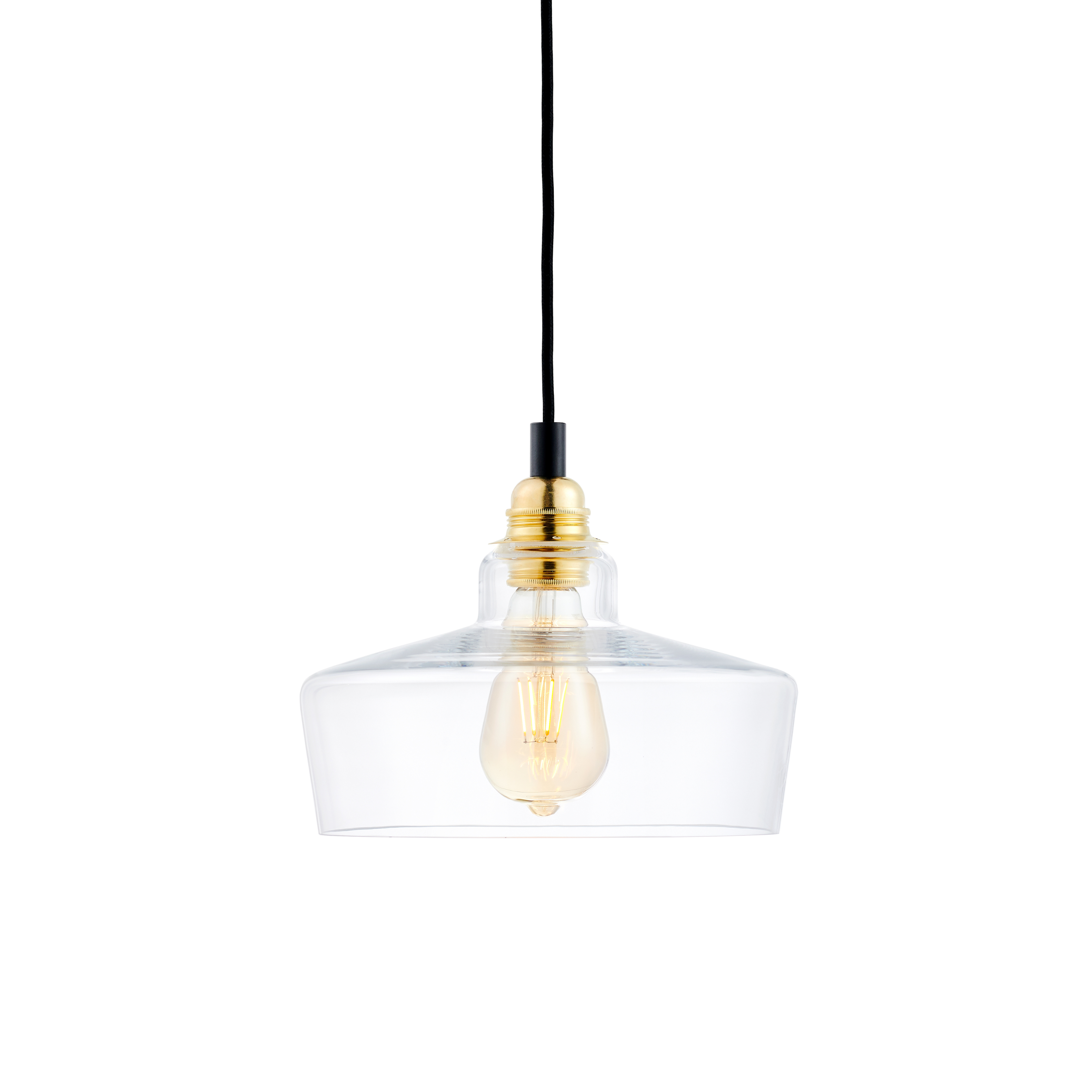 Pendelleuchte LONGIS III transparent mit Gold