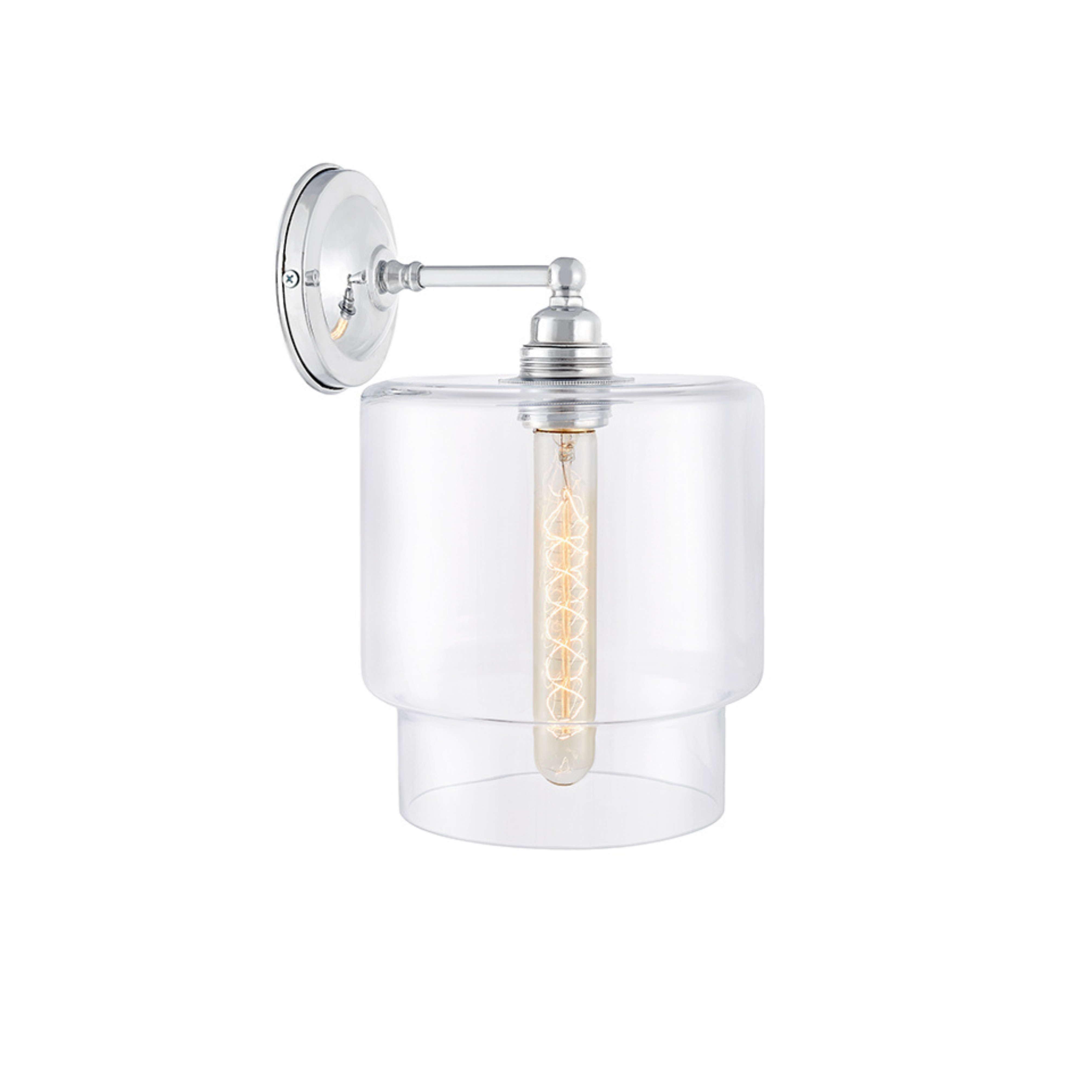 Wandlamp LONGIS IV transparant met glanzend chroom