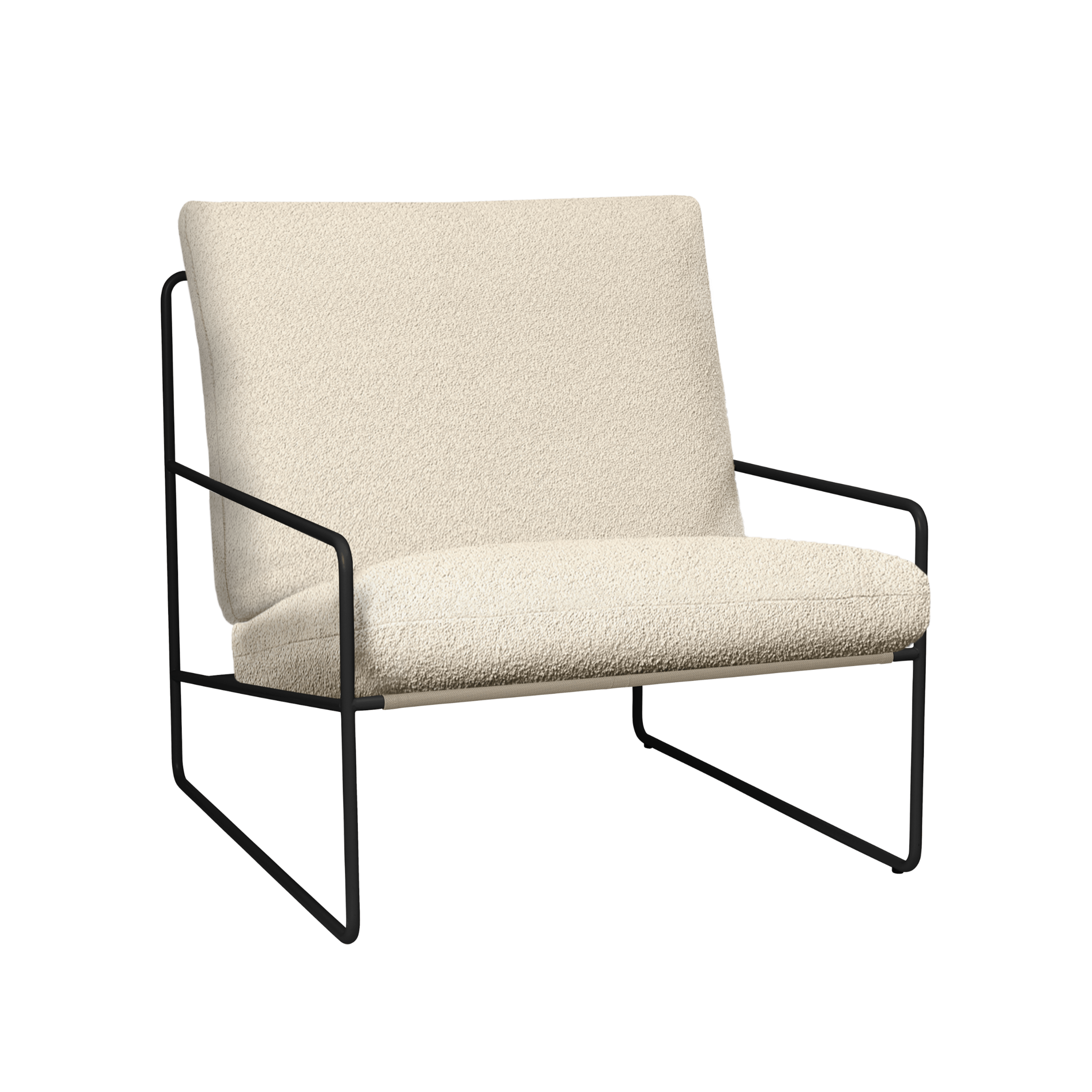 Buitenstoel DESERT gebroken wit met zwarte basis