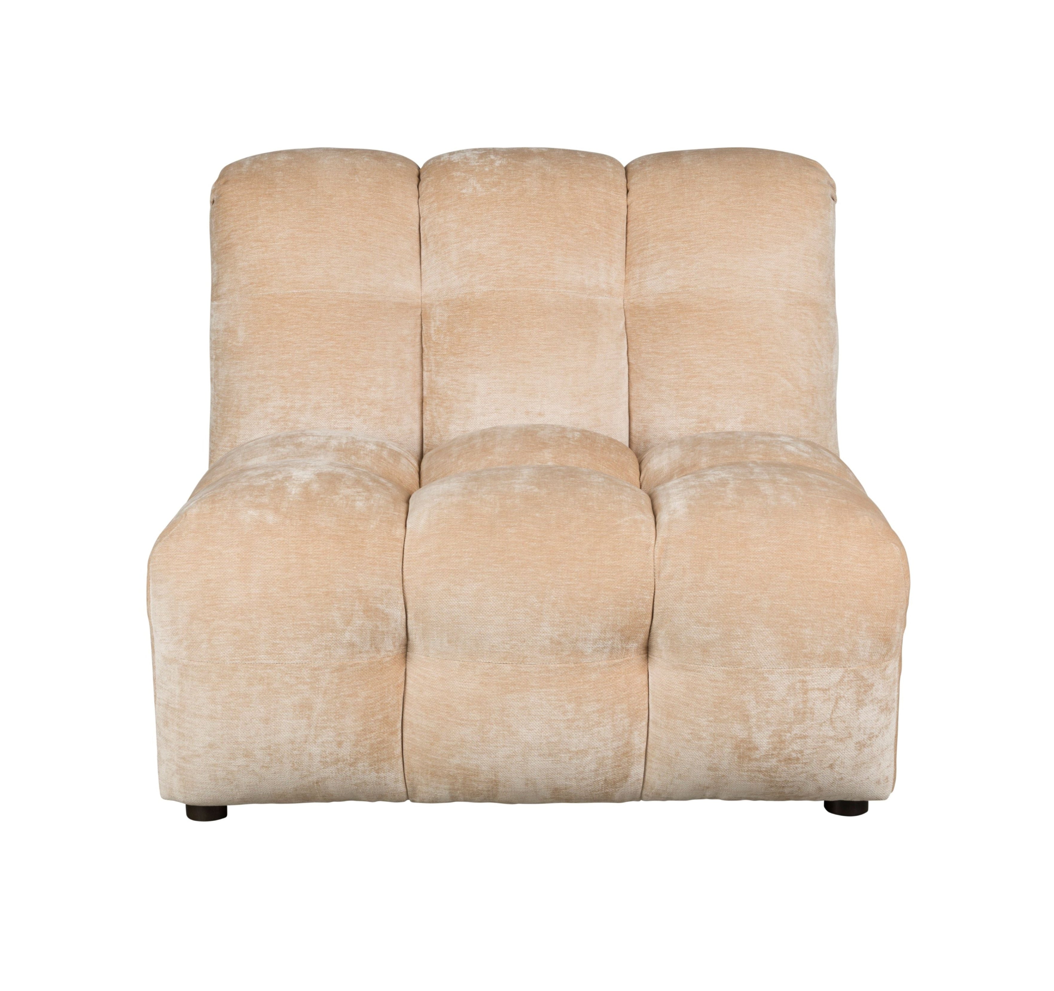 Modulsofa HACKMAN - mittleres Element in beigem Velours