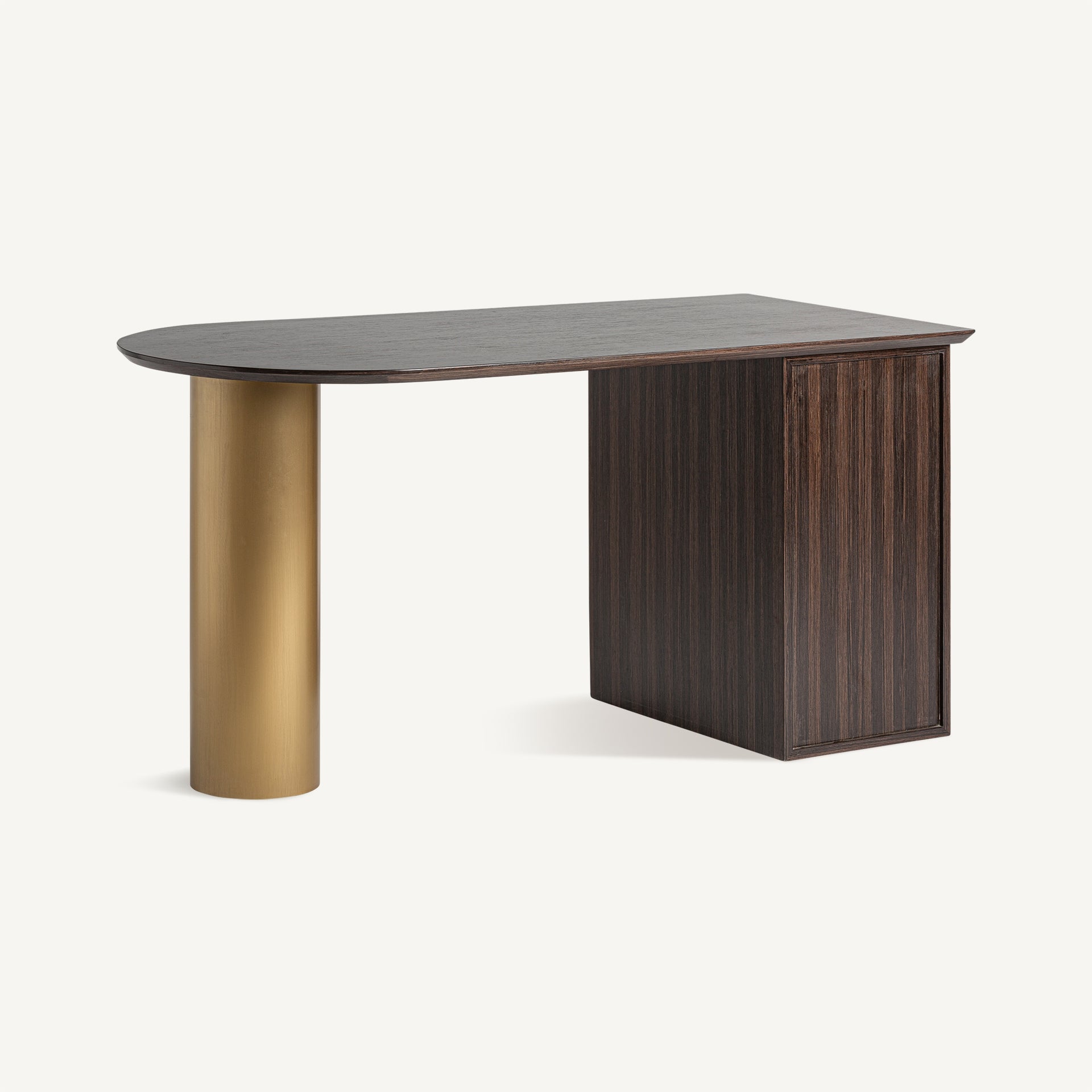 Bureau CHEB van vurenhout met gouden basis