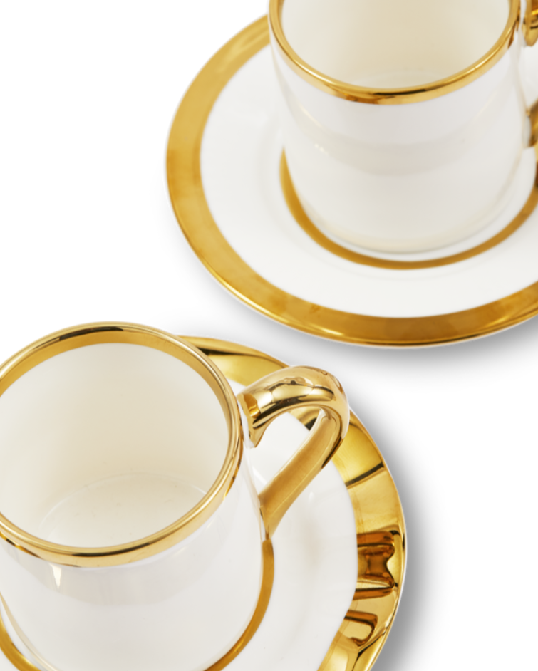 Set van espresso kopjes GOLDEN FINDS porselein