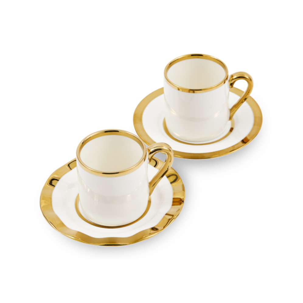 Set van espresso kopjes GOLDEN FINDS porselein