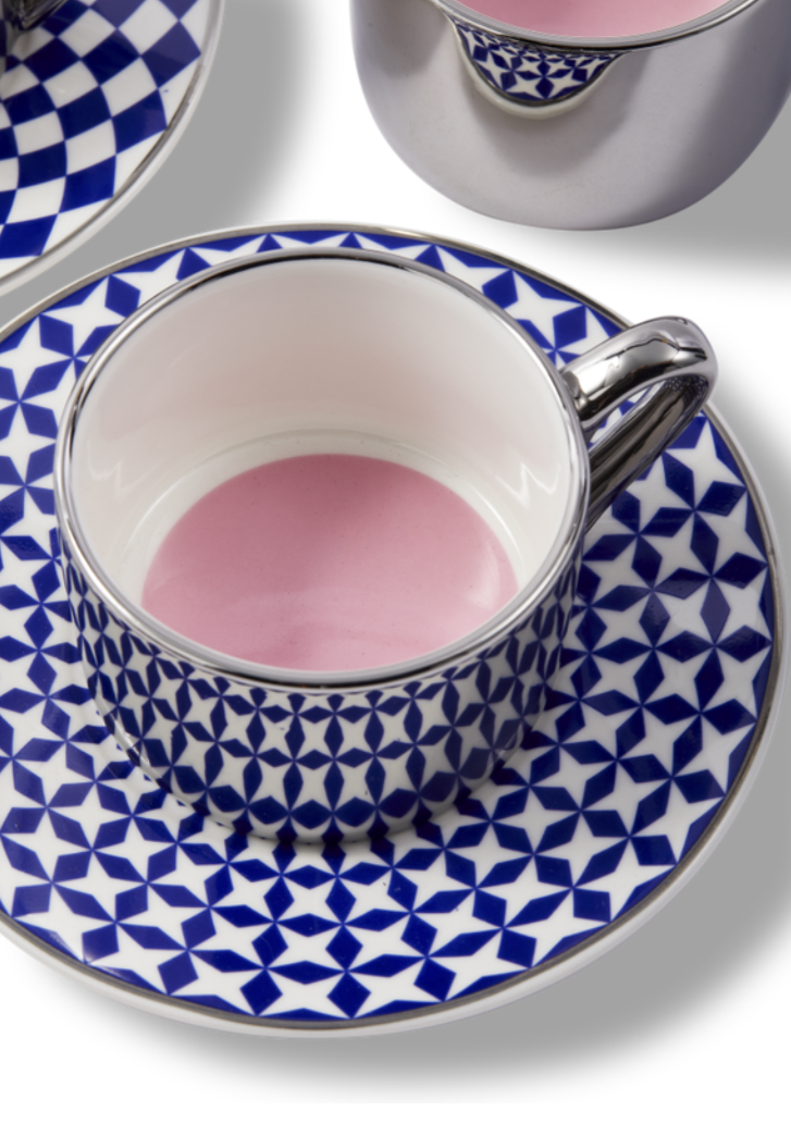 Set van espresso kopjes AUNTY COFFEE CUPS donkerblauw