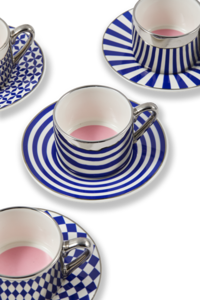 Set van espresso kopjes AUNTY COFFEE CUPS donkerblauw