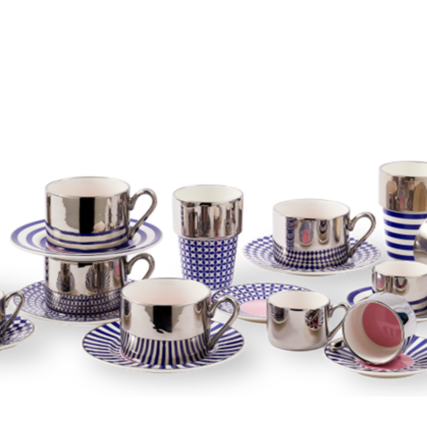 Set van espresso kopjes AUNTY COFFEE CUPS donkerblauw