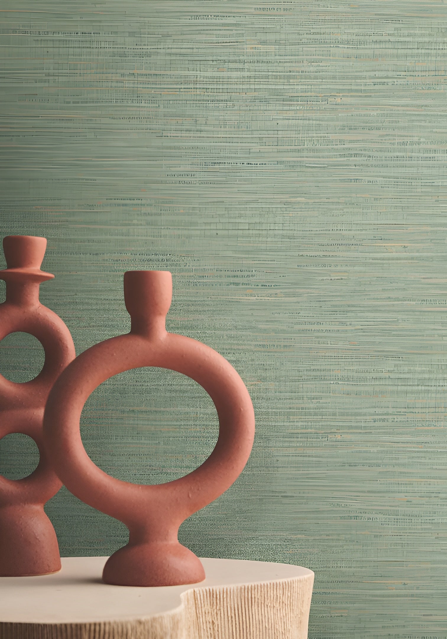 Structuurtapijt dat canvas imiteert OCCITAN - SALIE szałwiowy