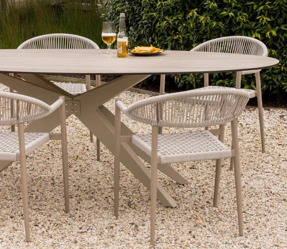 Geheel van tuinstoelen YELLOW lichtgrijs