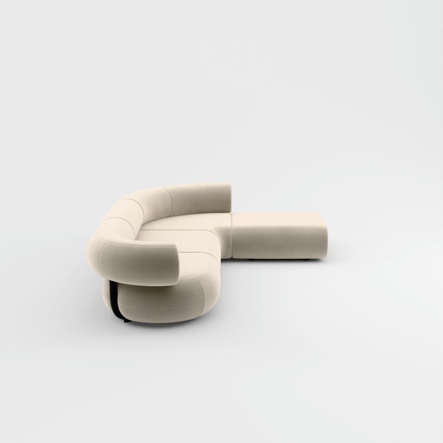 L -shaped modular corner upholstered