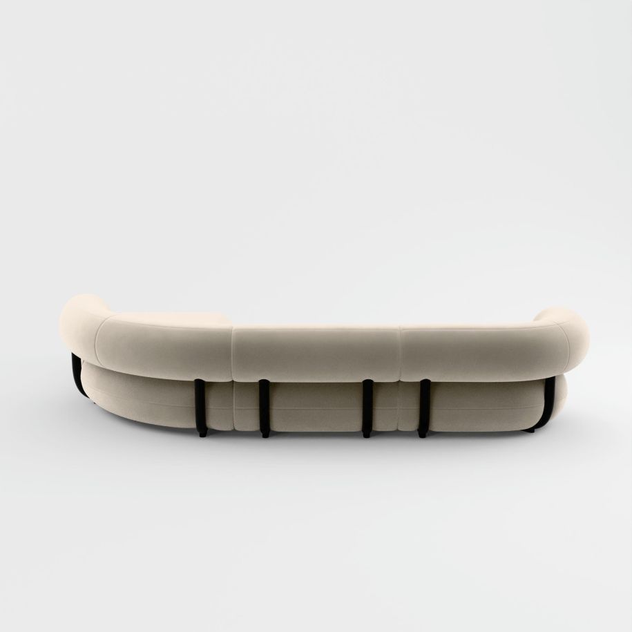 L -shaped modular corner upholstered