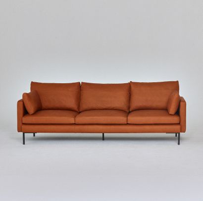 Sofa 2-sitzig DUNE mit schwarzem Gestell gepolstert