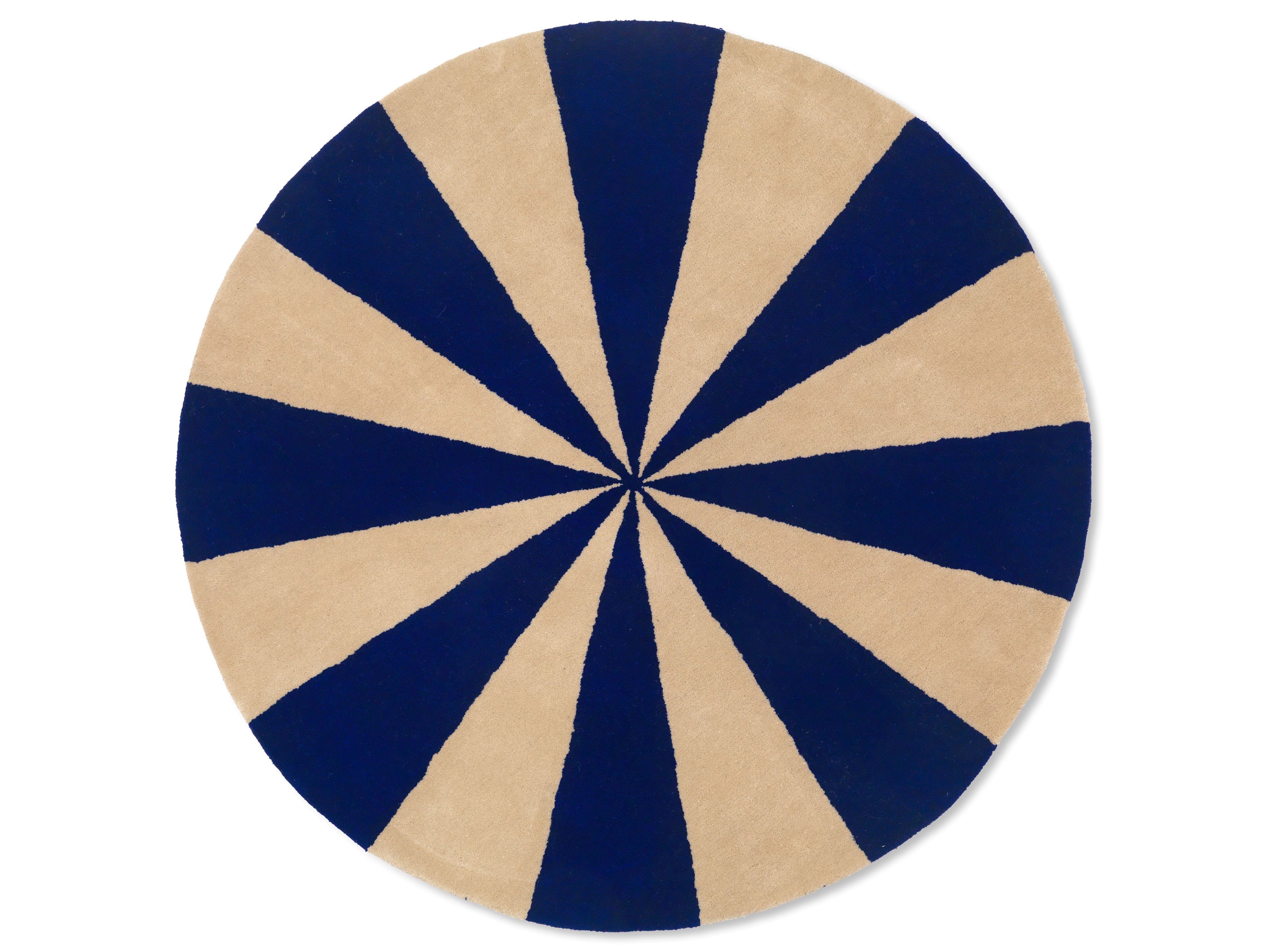Ronde vloerkleed ARCH blauw met beige