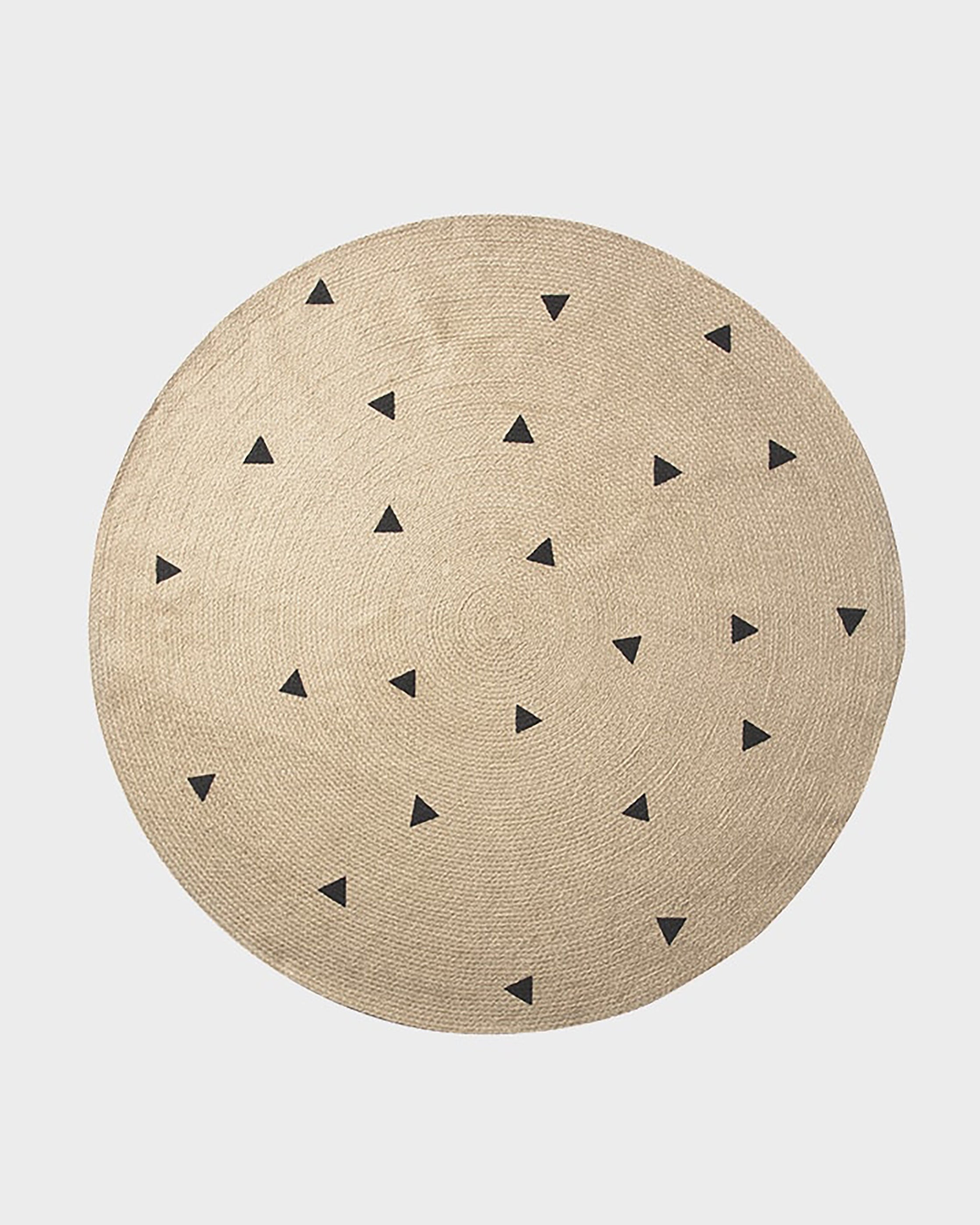 Jute vloerkleed met zwarte driehoeken