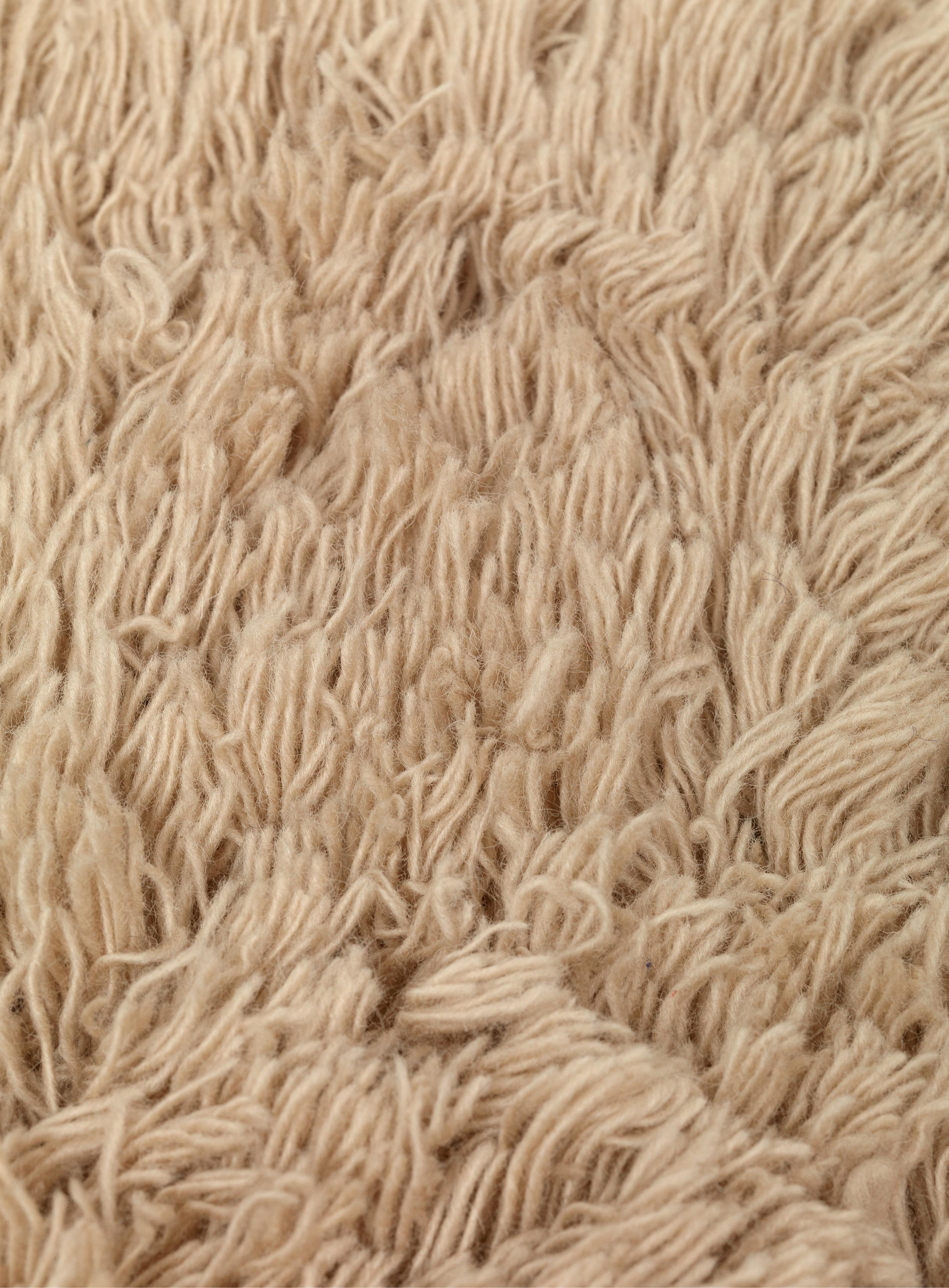 MEADOW Wool Cushion with Cream Fur