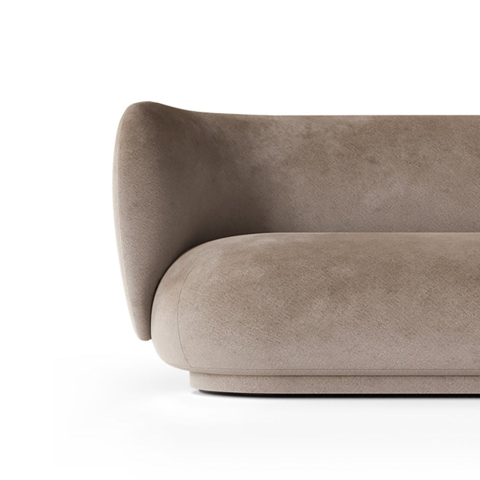 Bank 3-zits RICO Vervaagd Fluweel beige