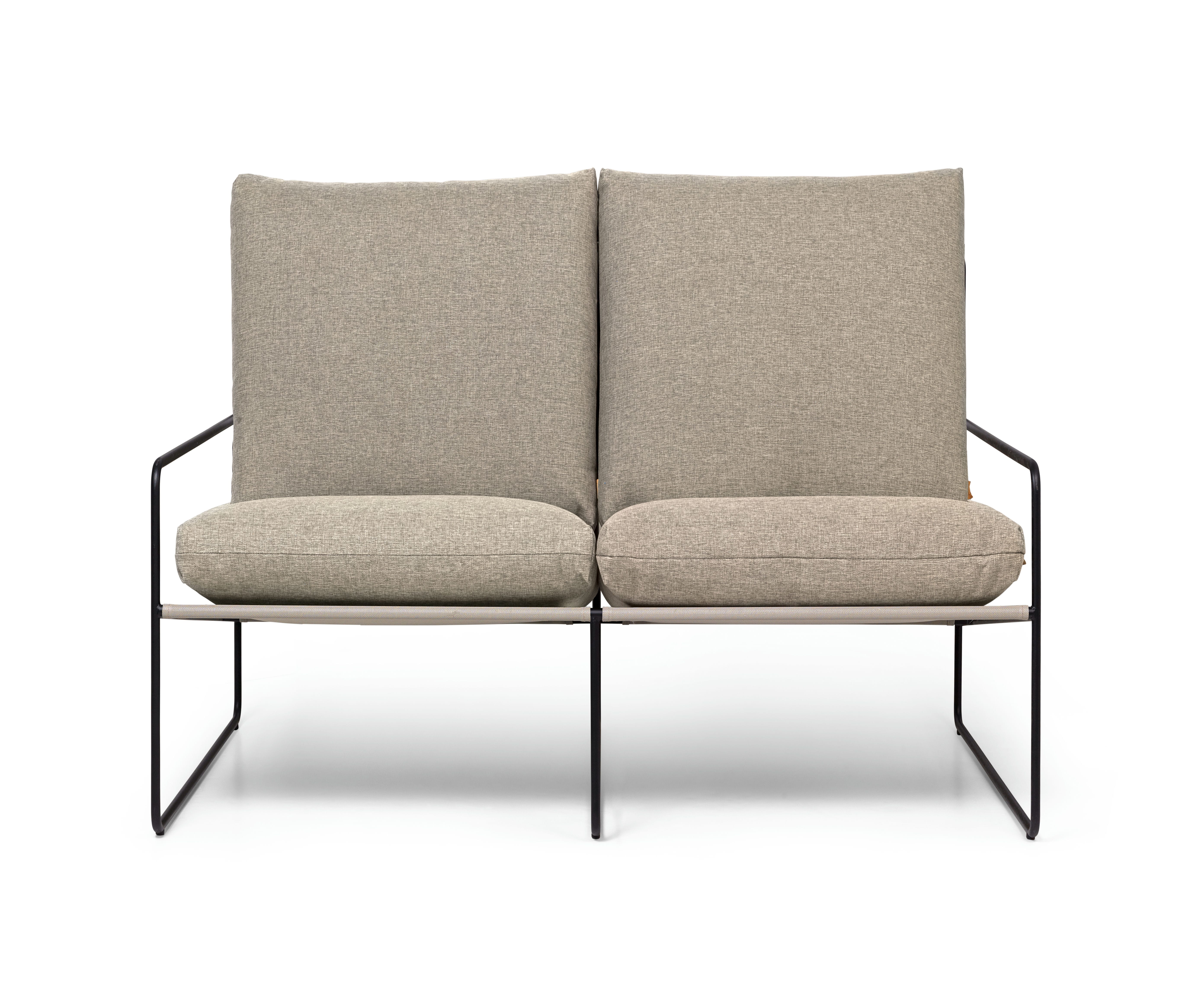 Tweedelig buitenbank DESERT beige met zwarte basis