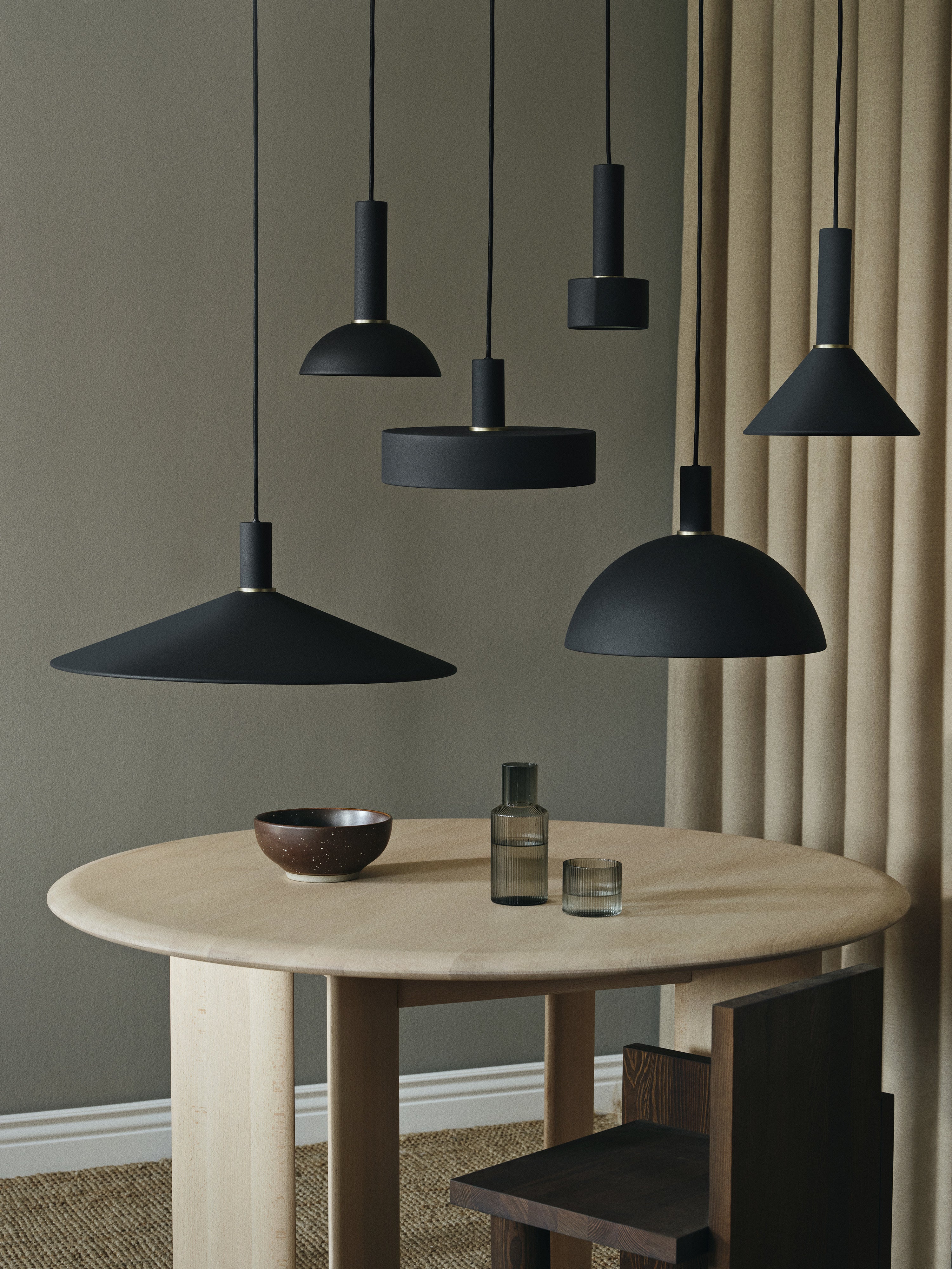 Collect record black lampshade