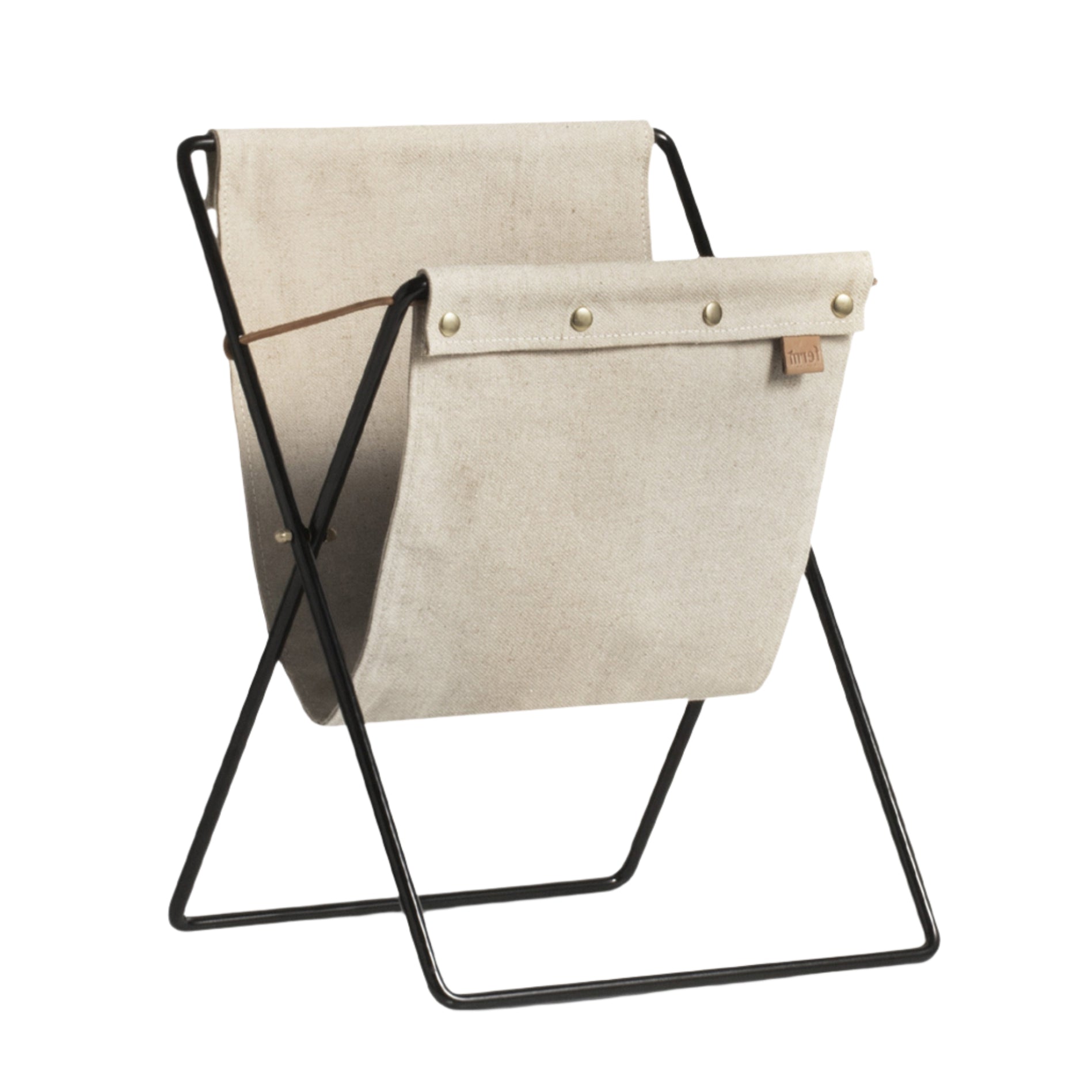 HERMAN beiger Zeitungsständer mit schwarzem Sockel