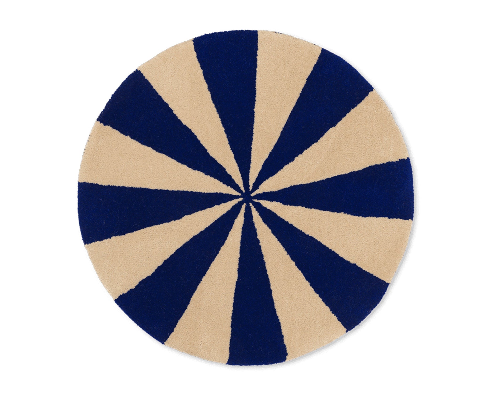 Ronde vloerkleed ARCH blauw met beige
