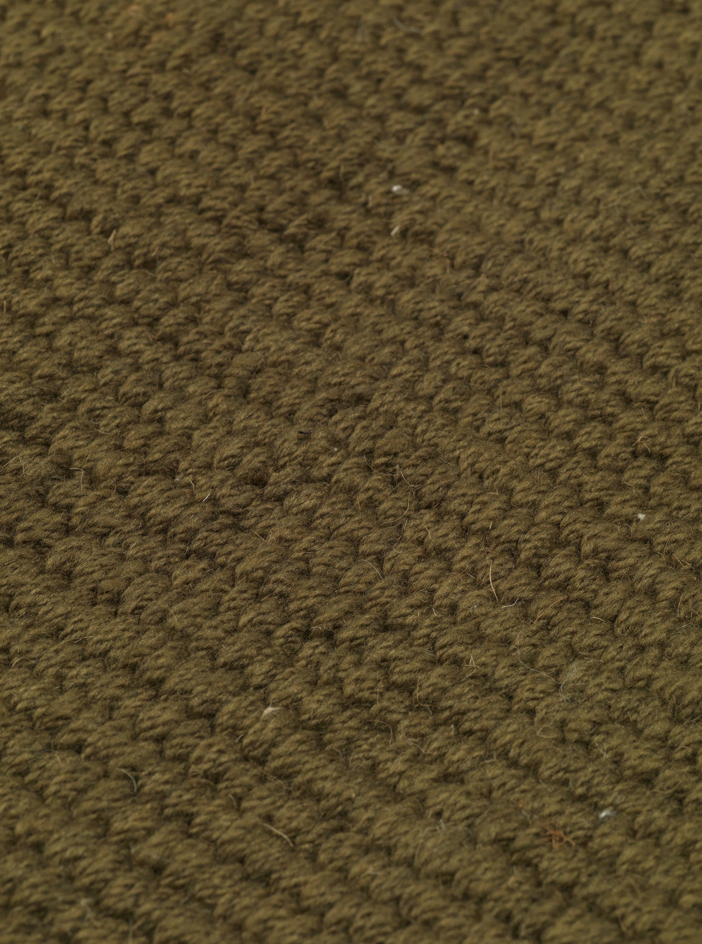 BLOCK RUNNER Teppich oliv mit beigen Fransen