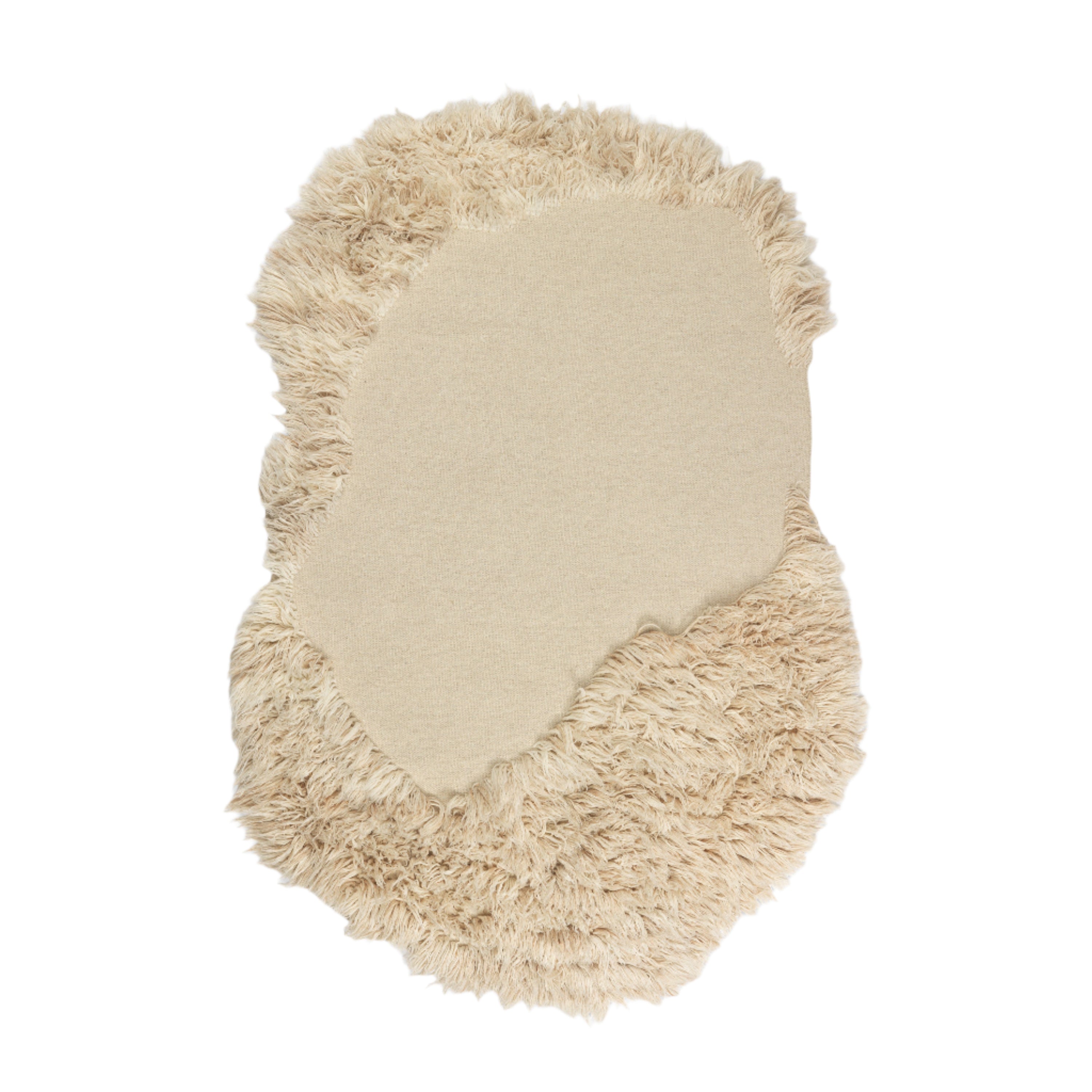 Ovaler Teppich NORTE gebrochenes Weiß mit langem Flor