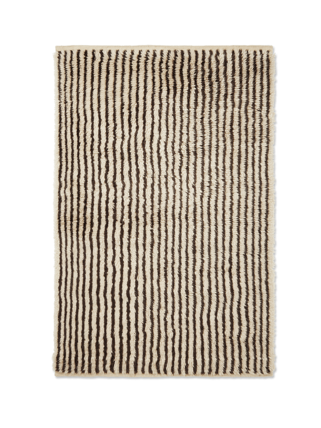 Vloerkleed met lange haren KAMI KNOTTED bruin met beige