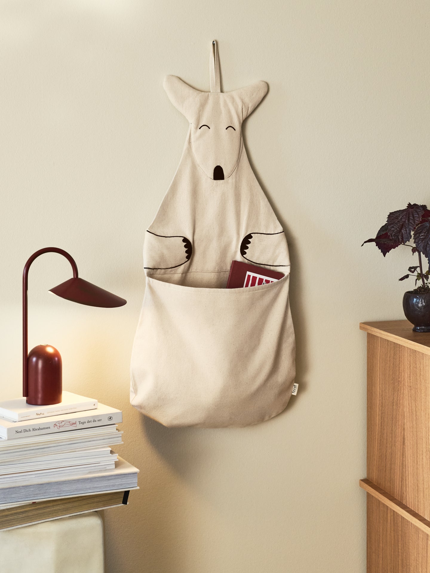 Draagbare lamp ARUM donkere chocolade