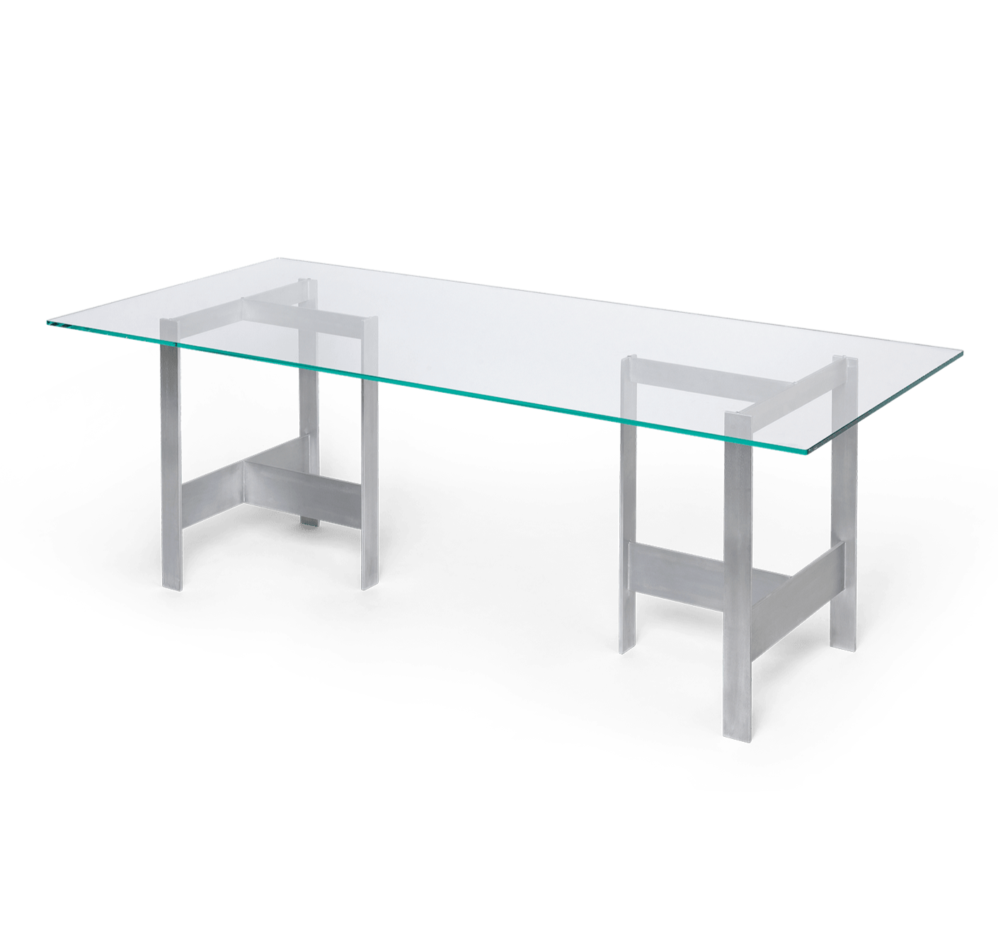 LAGER Glastisch mit Aluminiumfuß