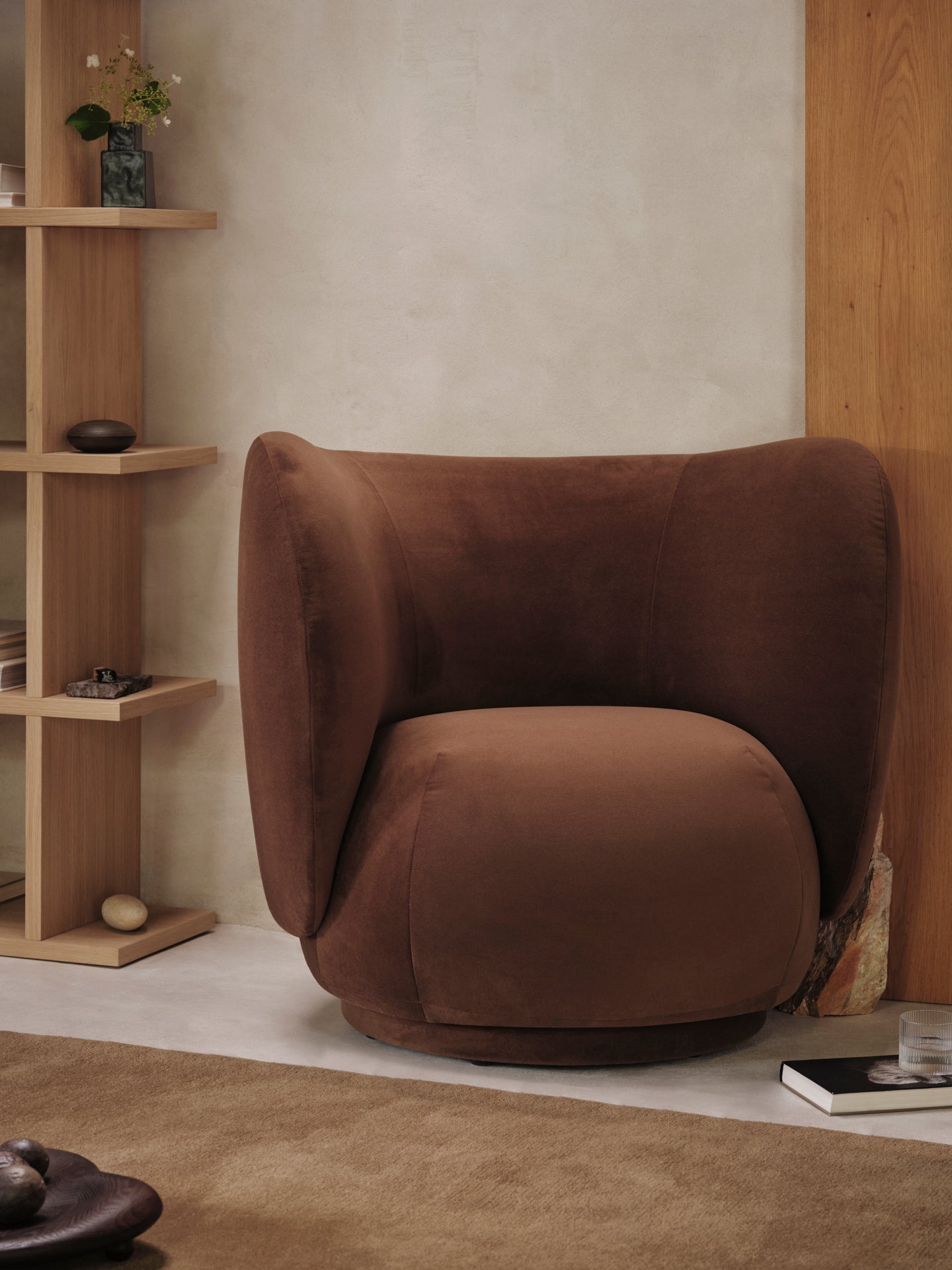 Fauteuil RICO LOUNGE Chocoladekorrel