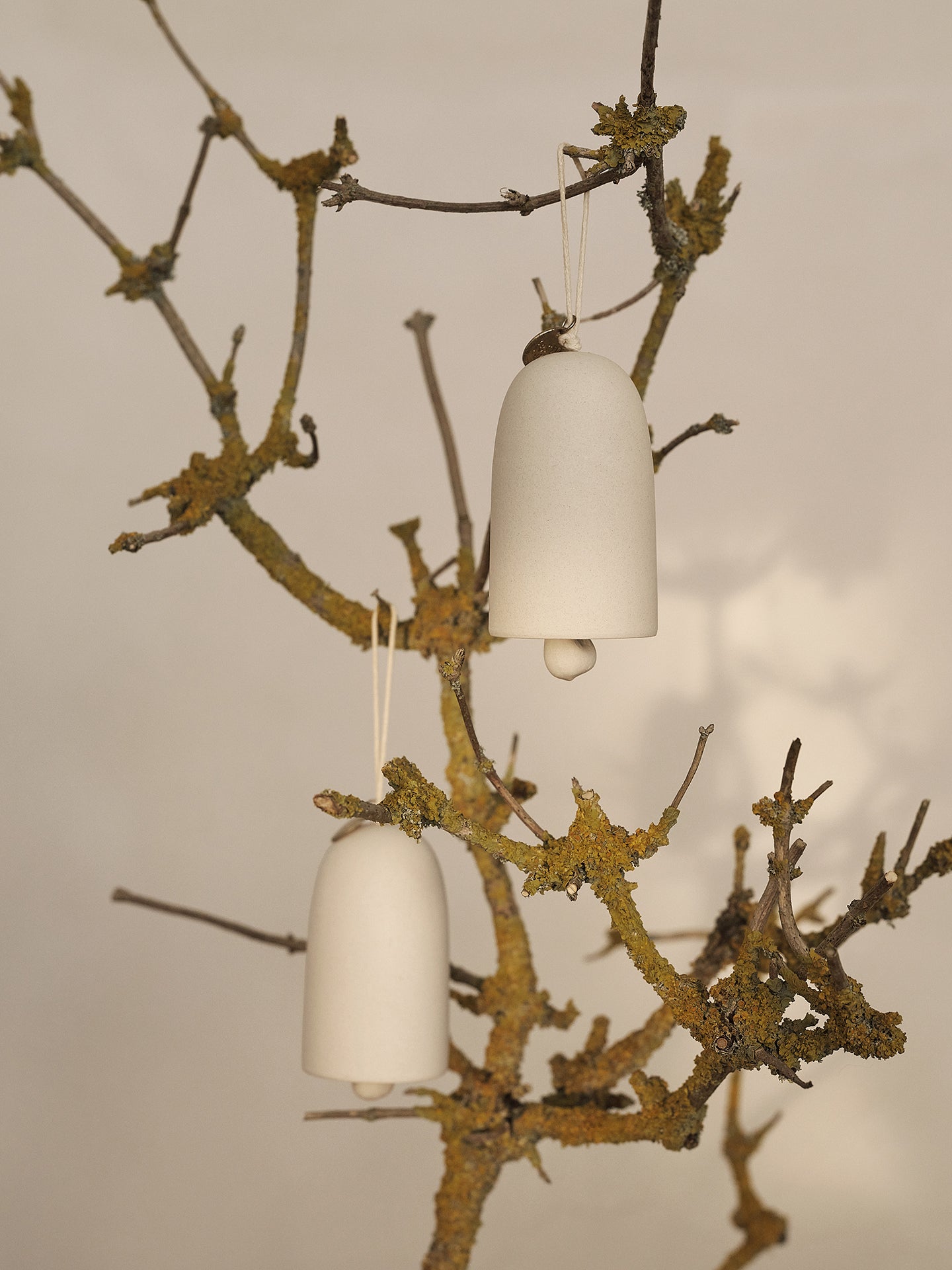 Weihnachtsglocken-Set BELL CERAMIC weiß mit Gold