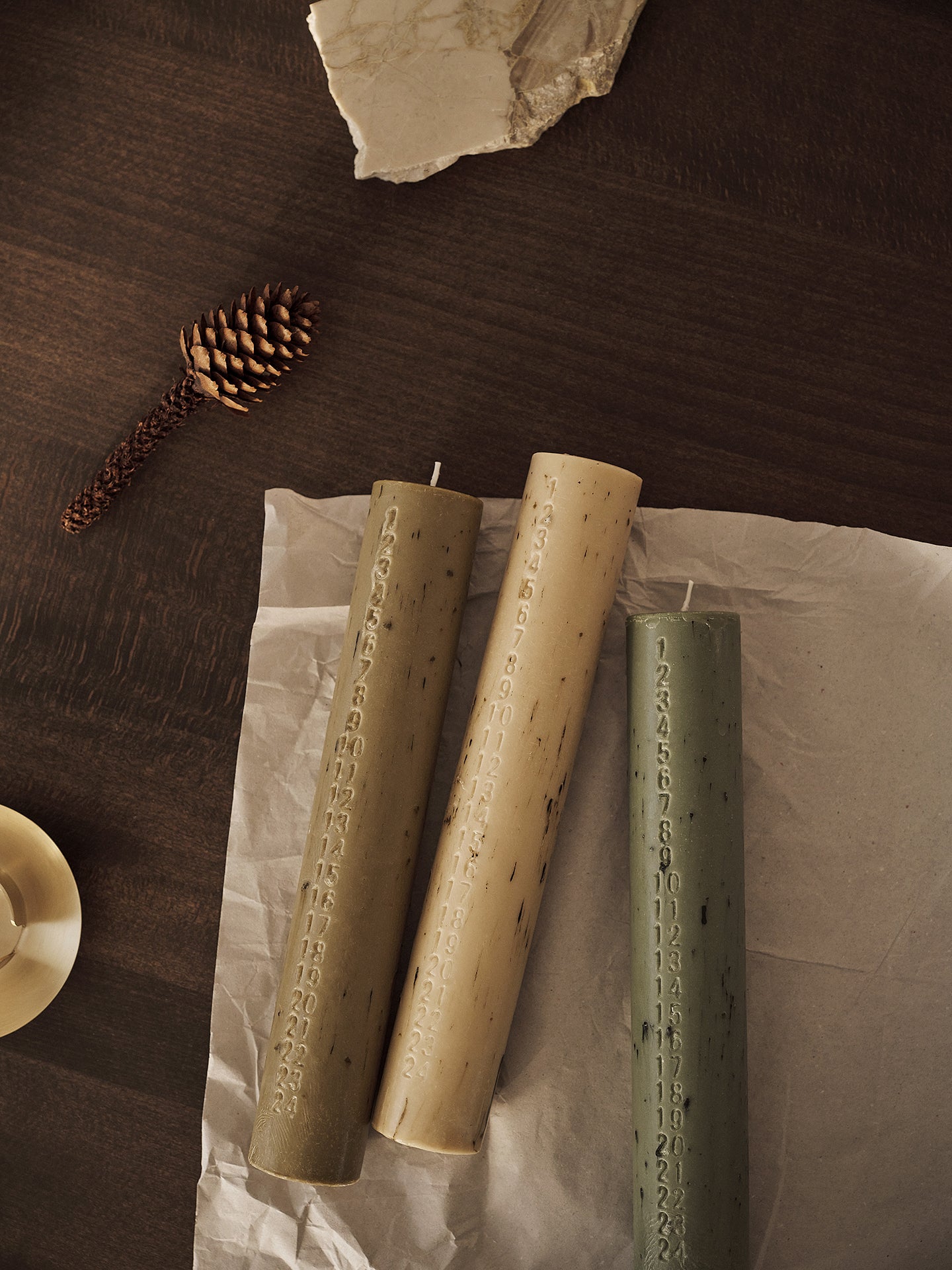 Advent candle MURA brown