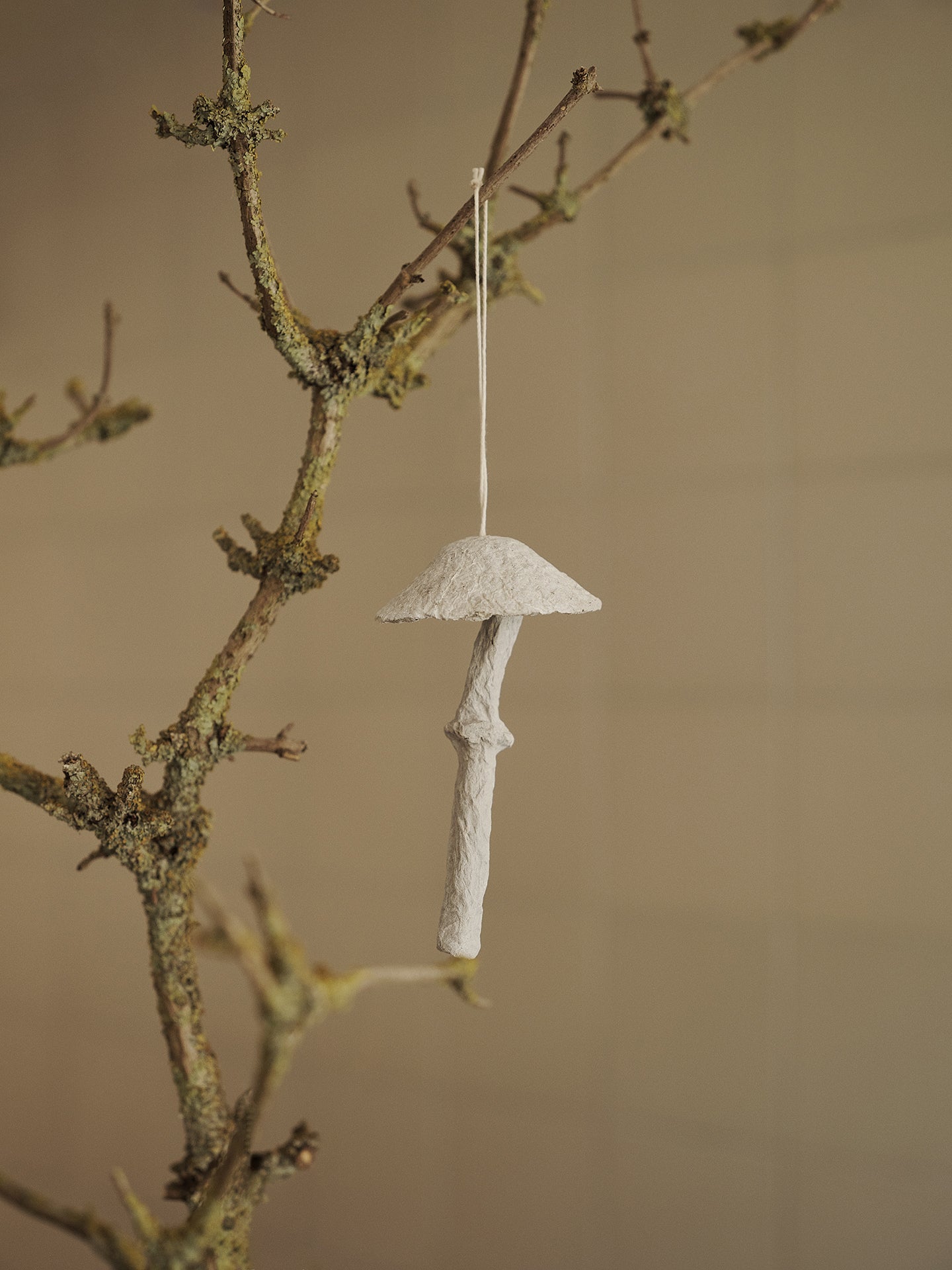 Decoratieset voor de kerstboom MUSHROOM gebroken wit