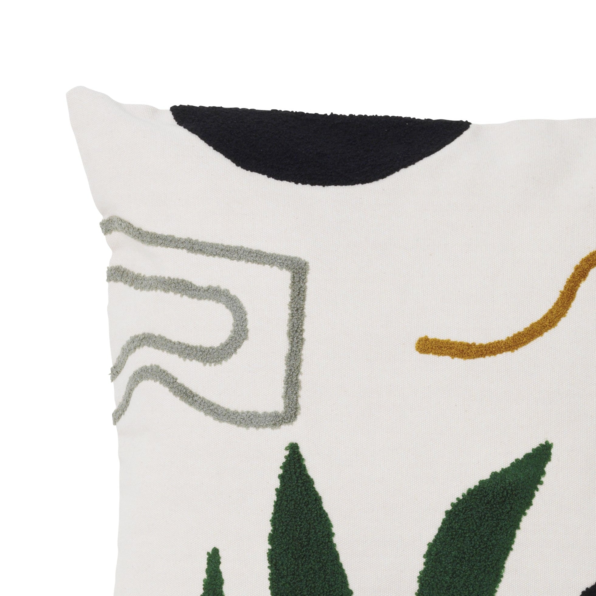 Kussen MIRAGE crème met zwart en groen
