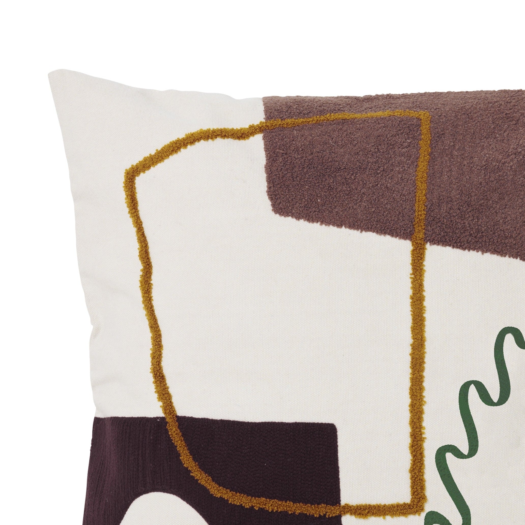 Kussen MIRAGE crème met bruin en groen