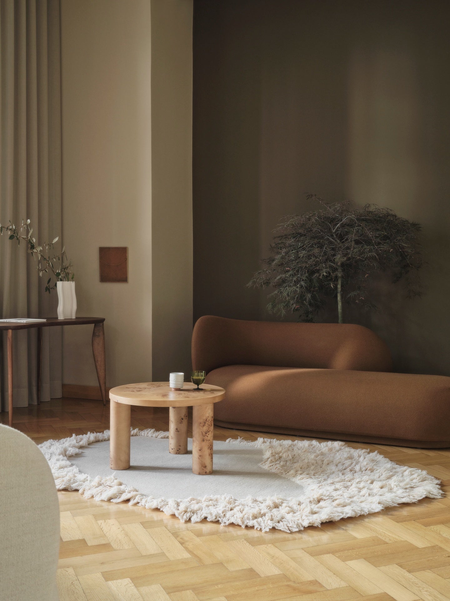Left -hand sofa rico divan brushed warm gray