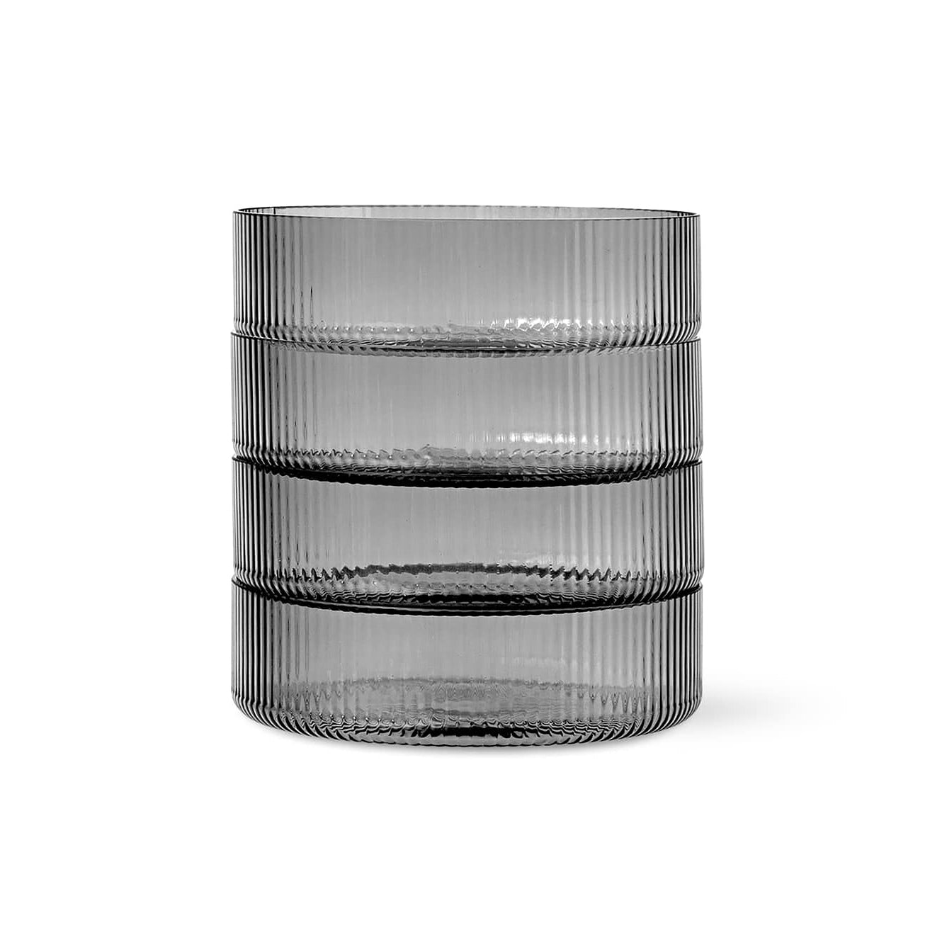 Set von Schalen RIPPLE rauchiges Glas