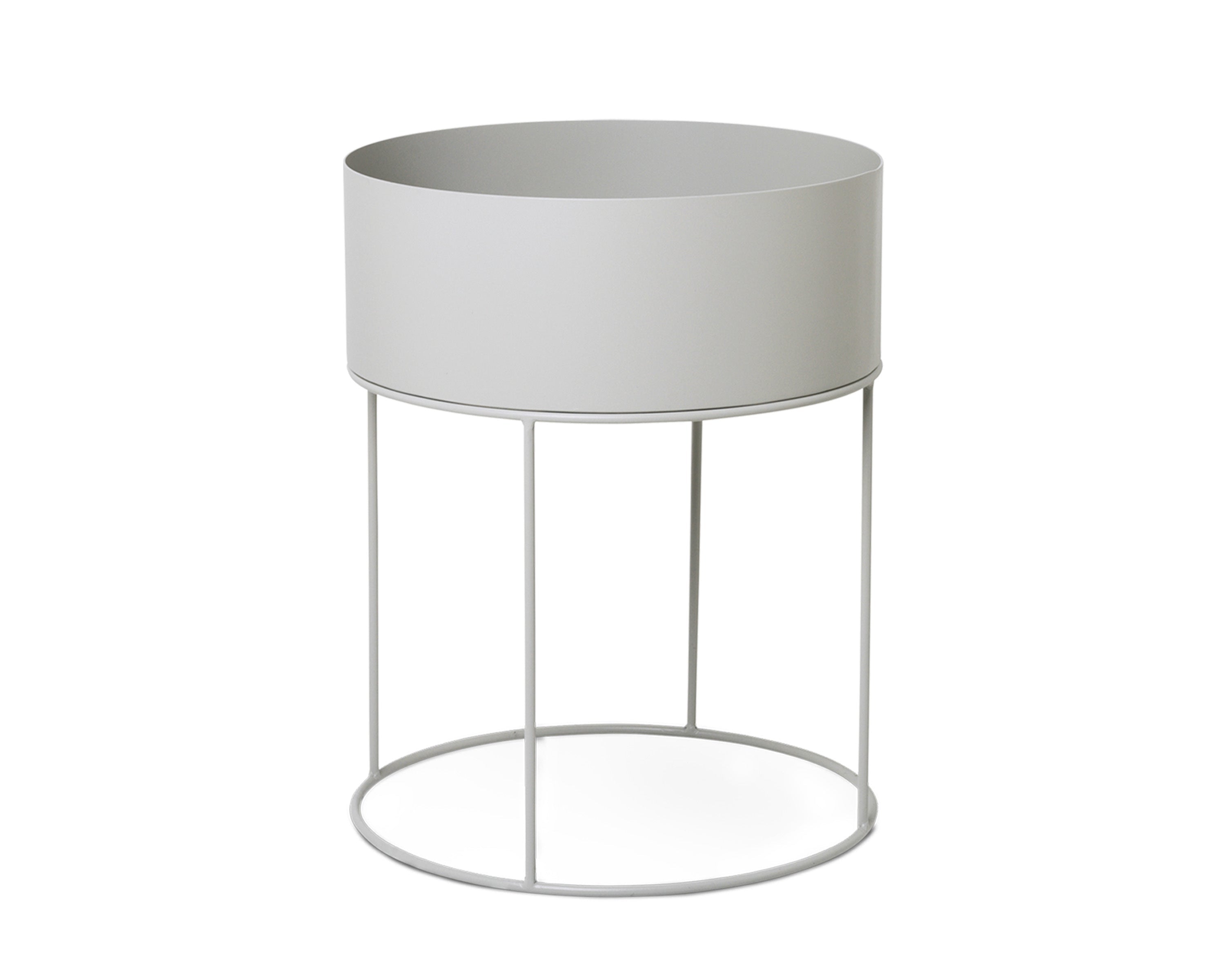 Ronde plantenbak PLANT BOX rond lichtgrijs