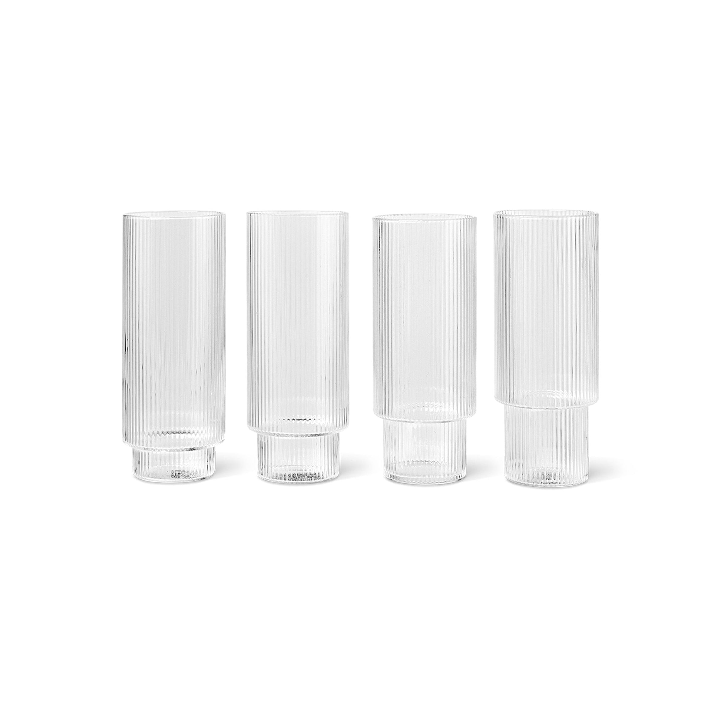Set van cocktailglazen RIPPLE LONG DRINK handgeblazen glas