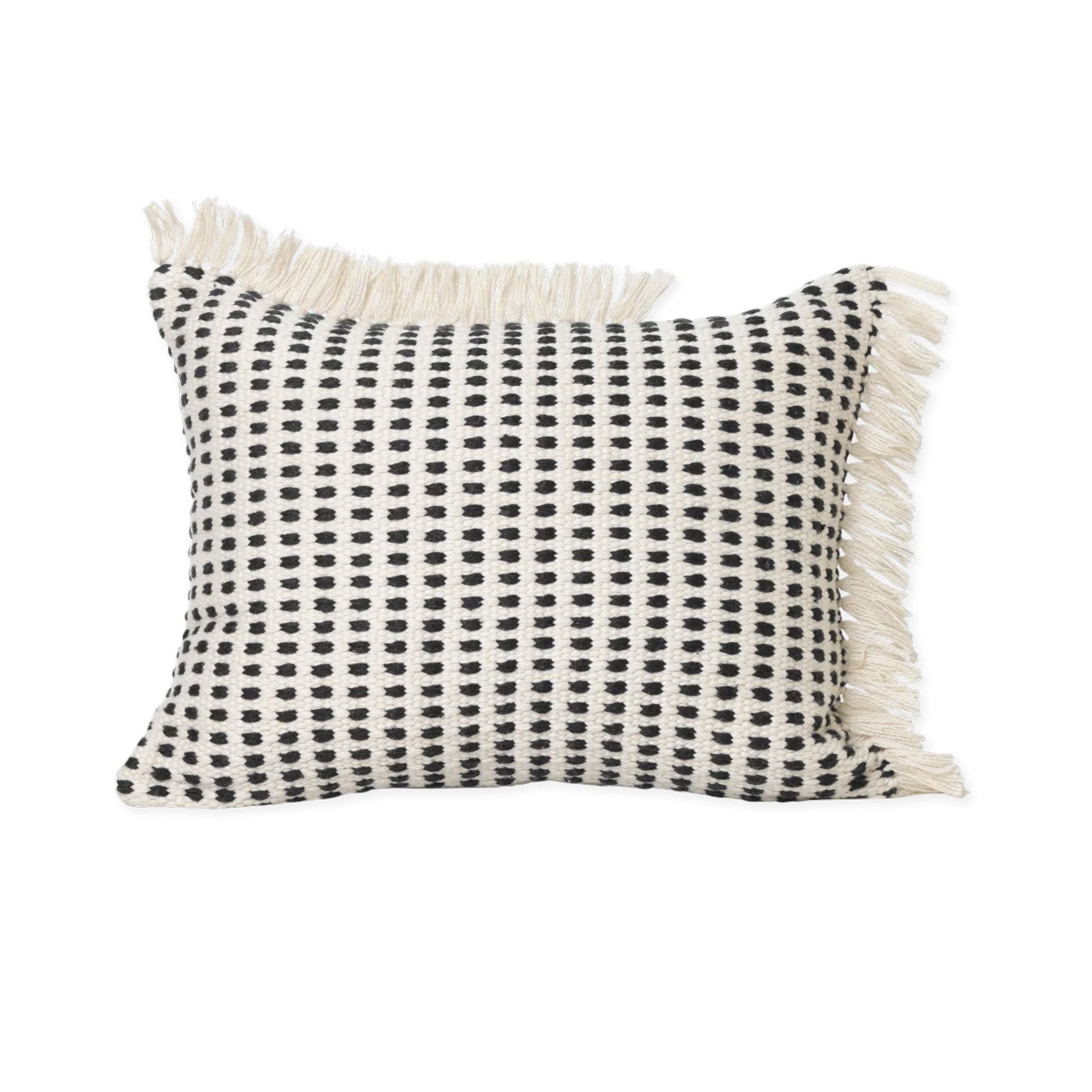 WAY decorative pillow in broken white with blue dots
