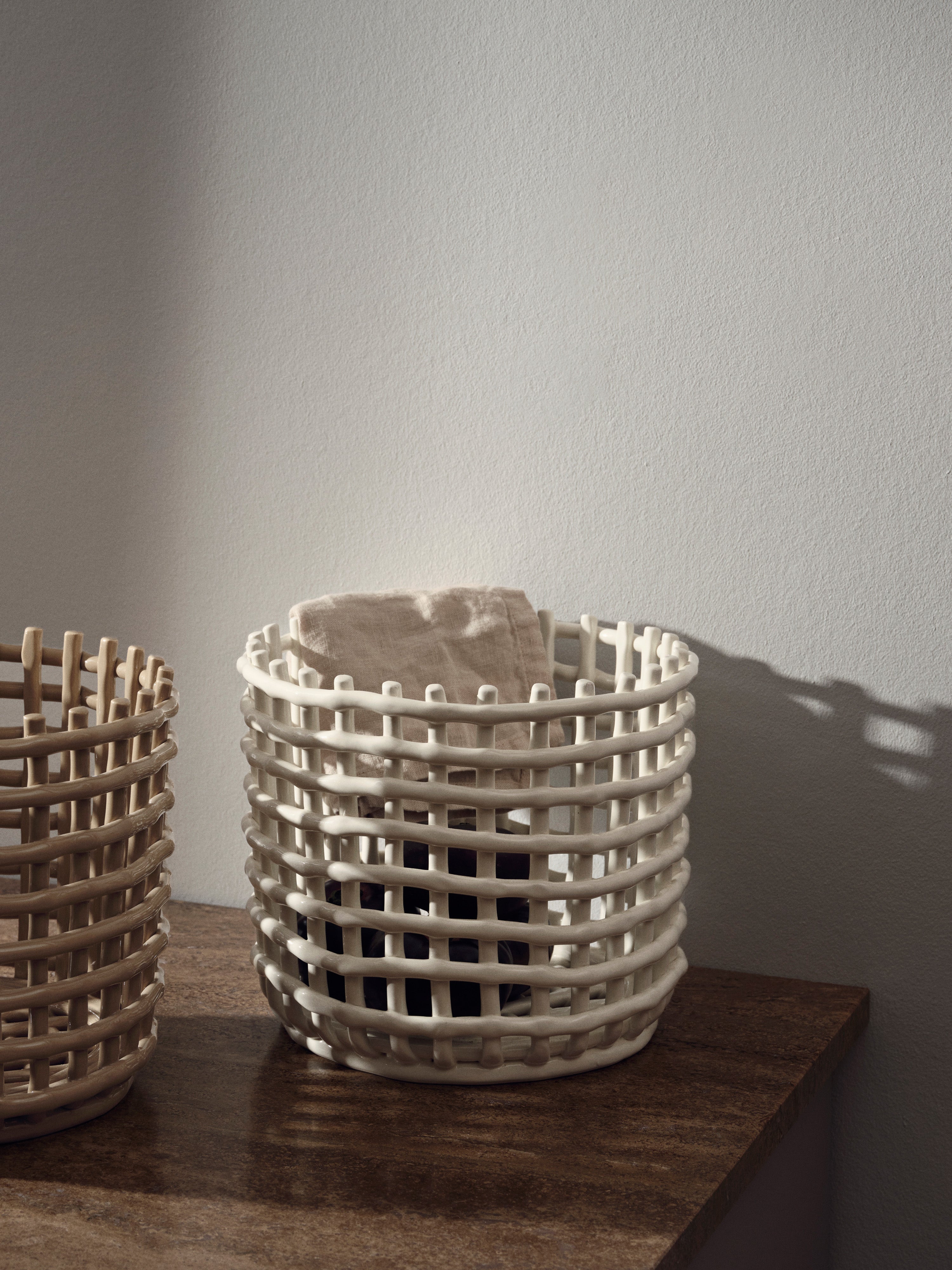 Witte CERAMIC BASKET
