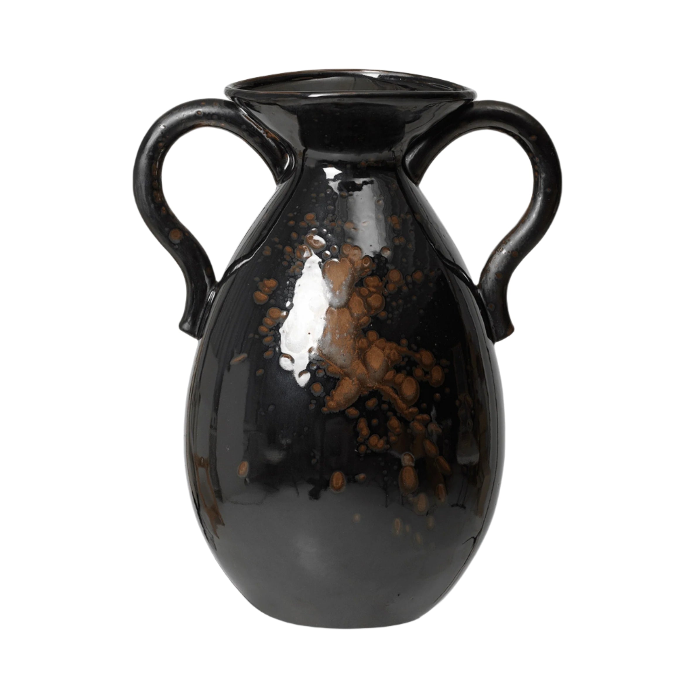 VERSO black floor vase with brown