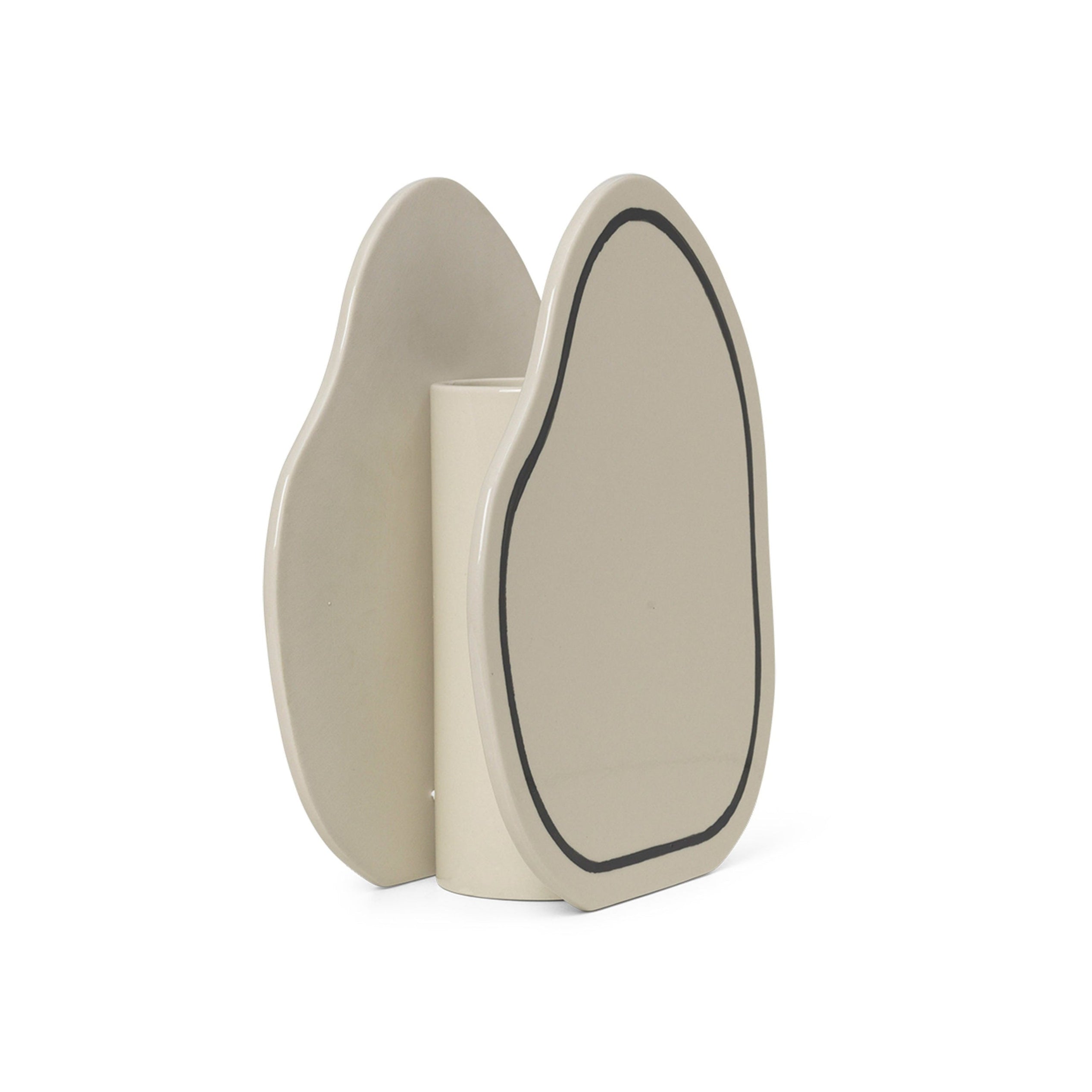 Vaas PASTE RONDE gebroken wit met zwart patroon