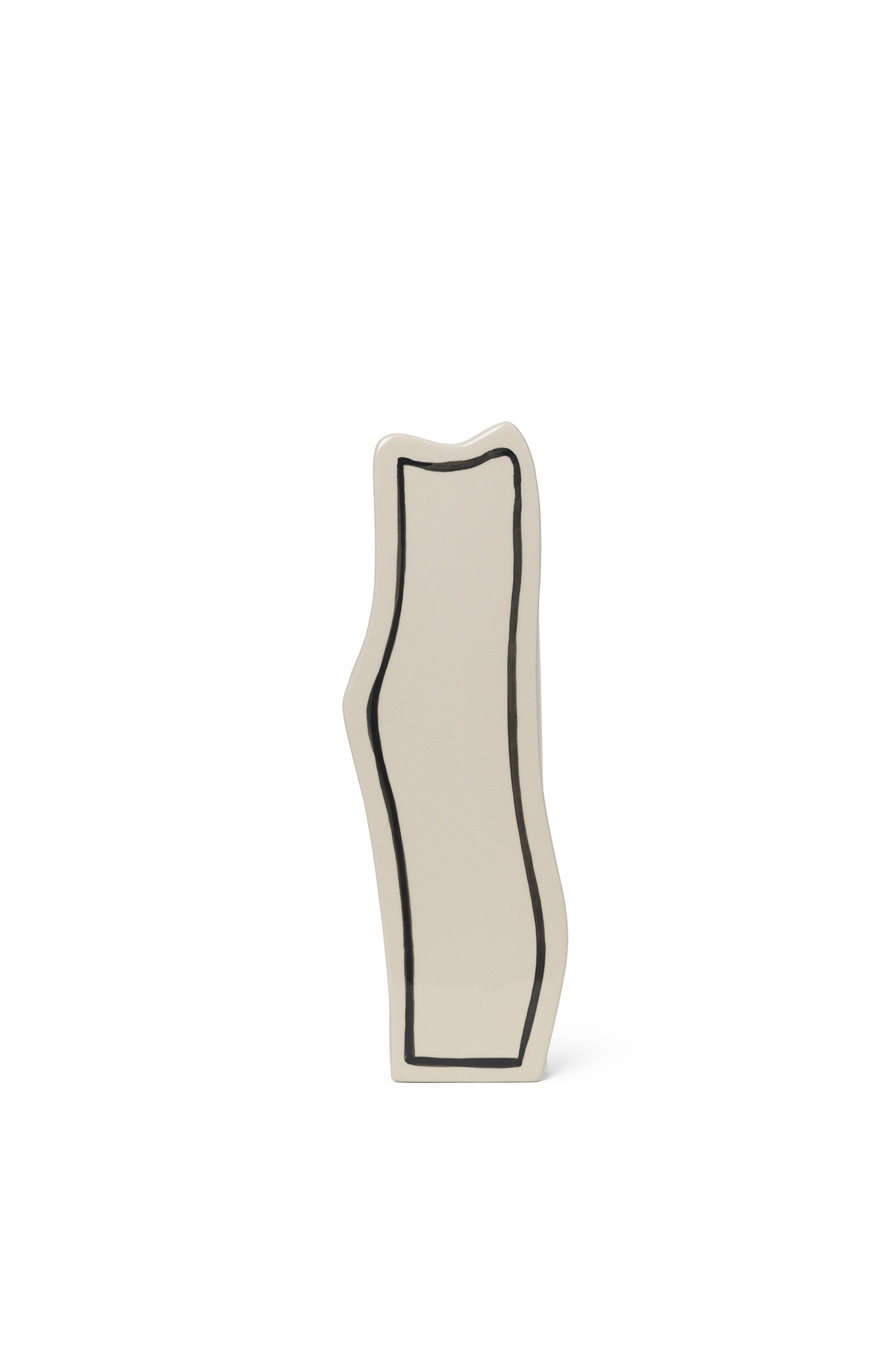 PASTE VASE SLIM Vase, cremeweiß mit schwarzem Muster