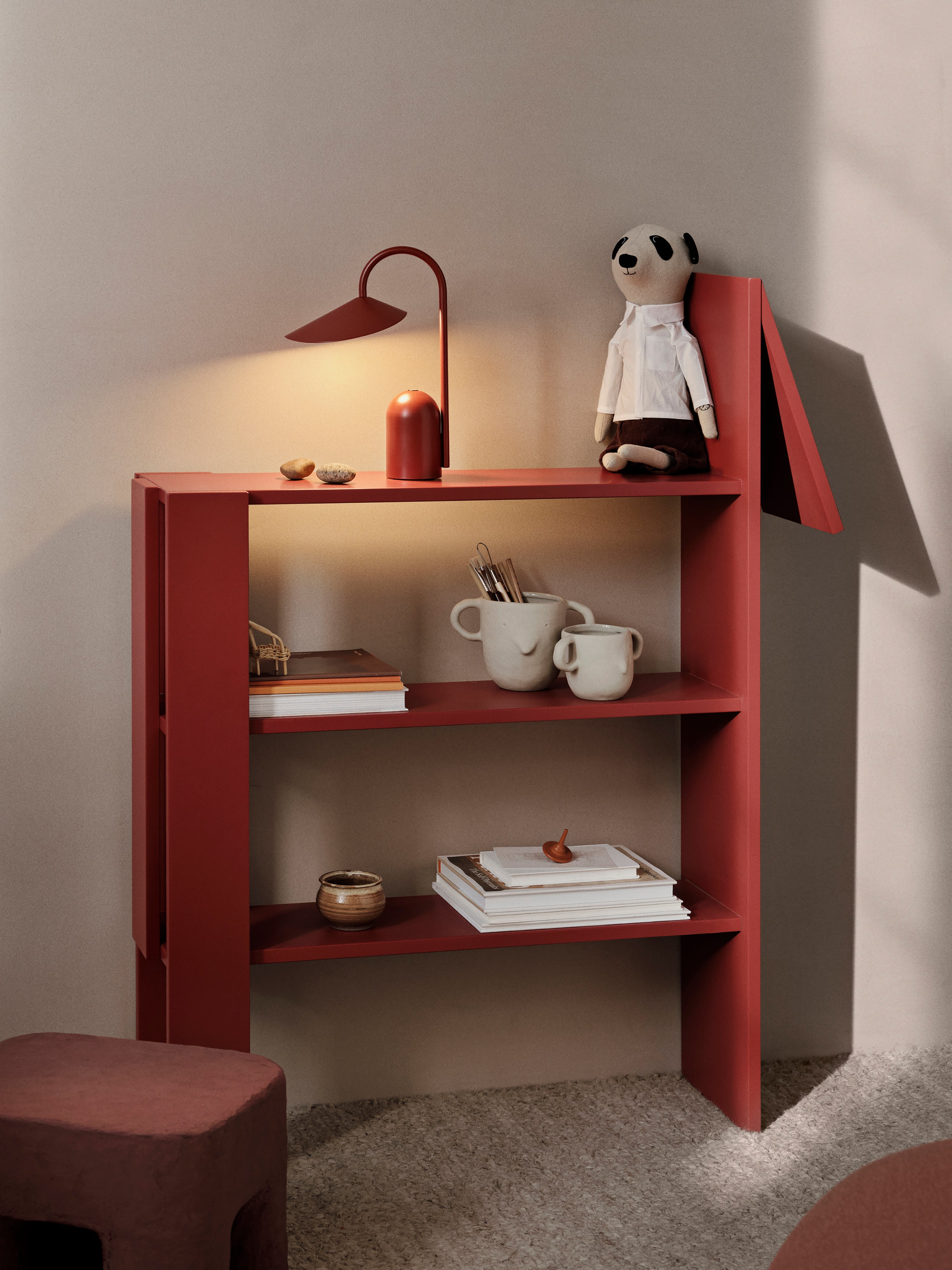 Draagbare lamp ARUM rood