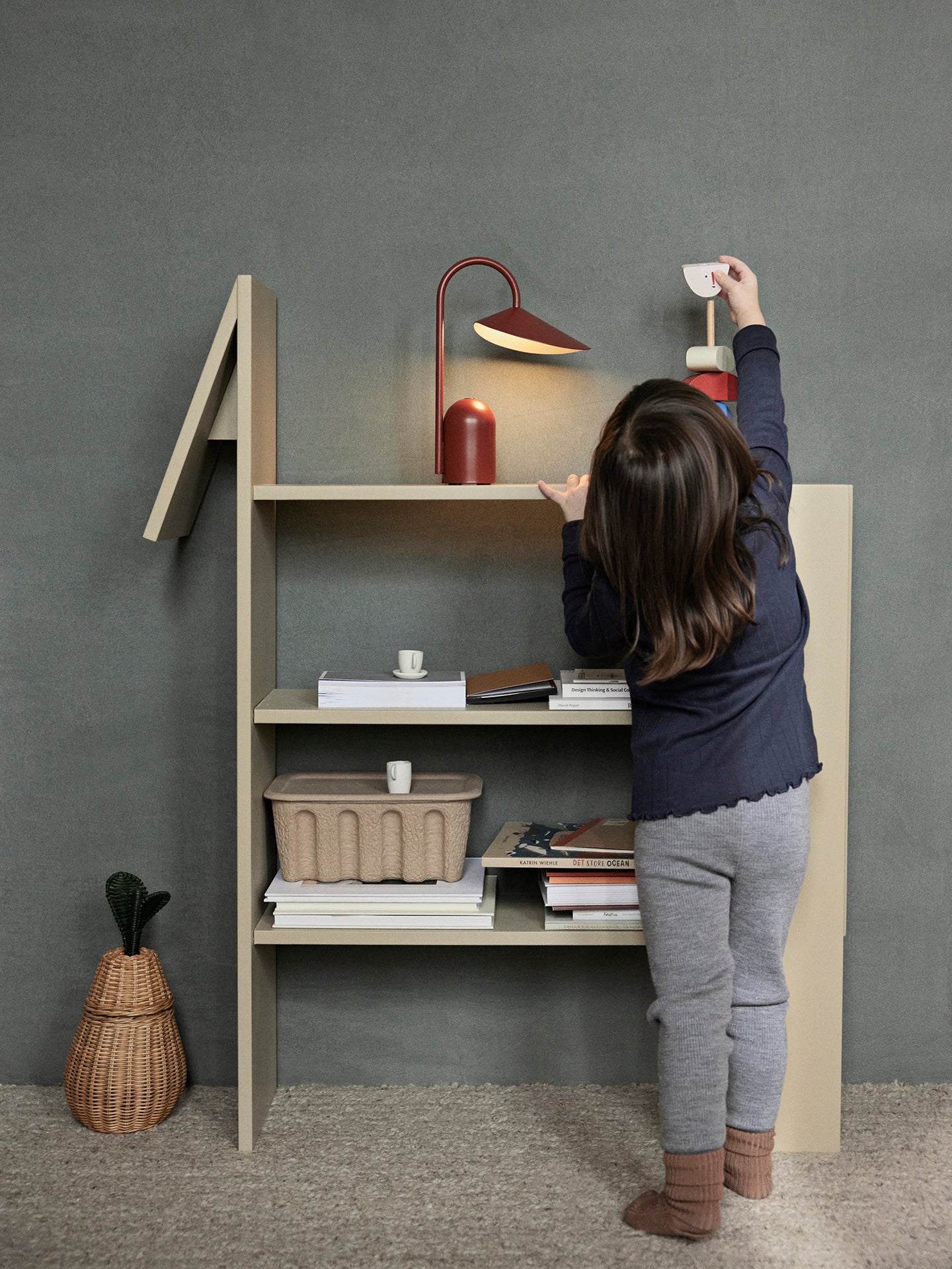 Draagbare lamp ARUM rood
