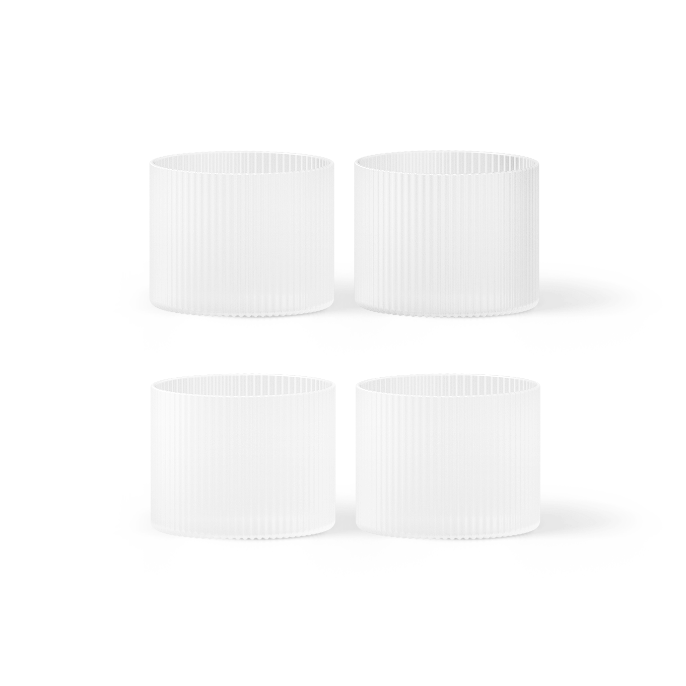 RIPPLE LOW Glass Set White Glass