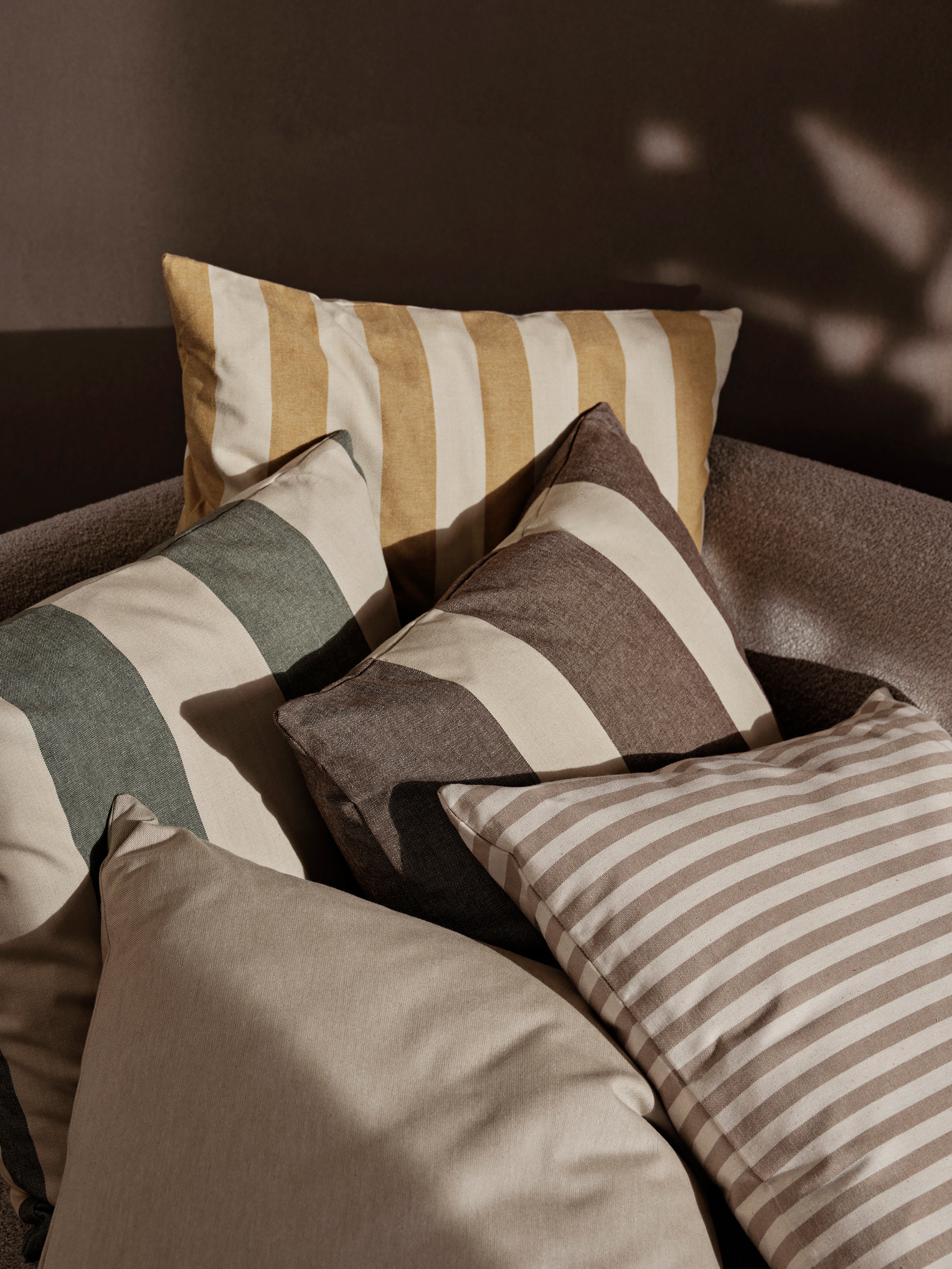 STRAND Cushion Cover Beige with Coffee