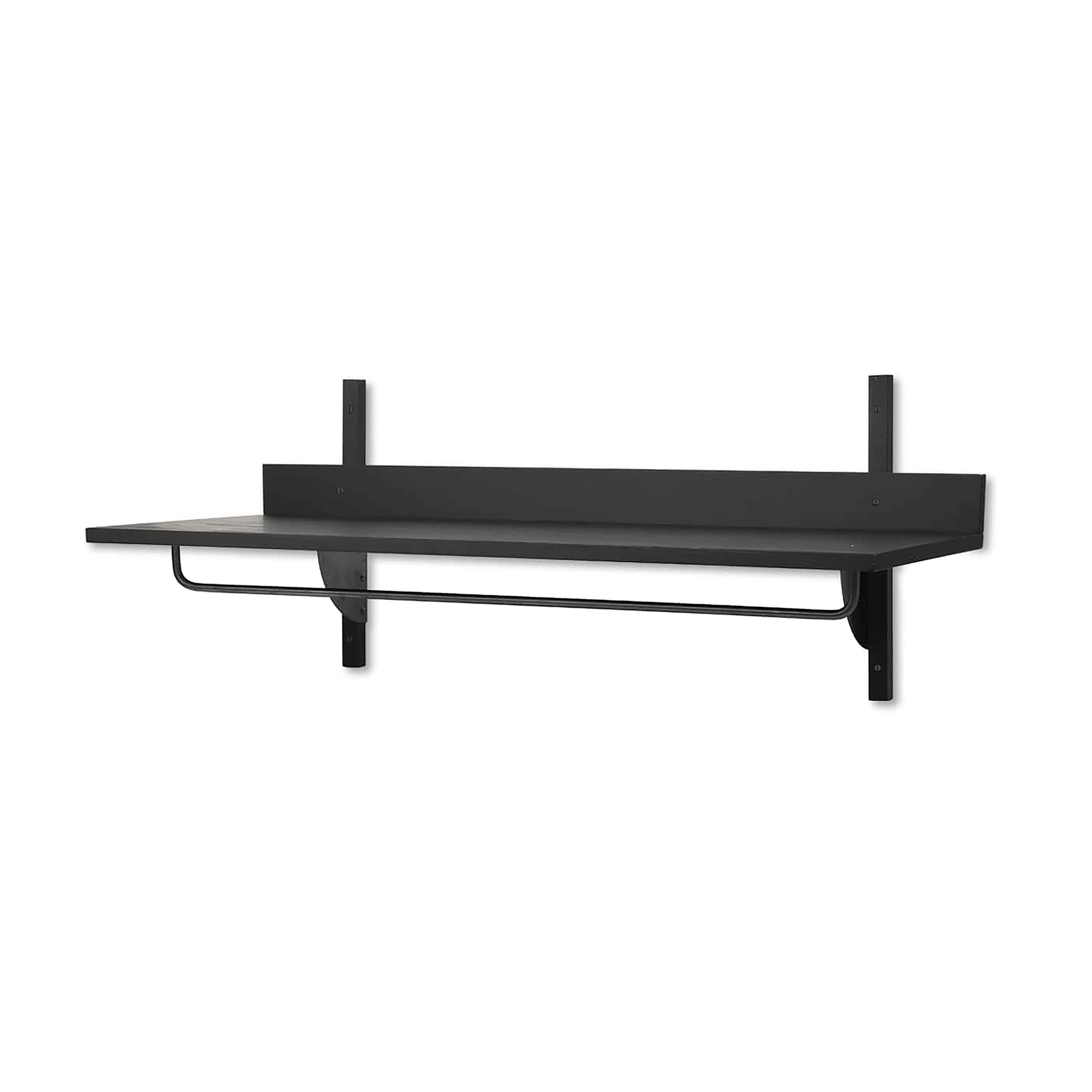 Plank met leuning SECTOR RACK SHELF zwart essenhout